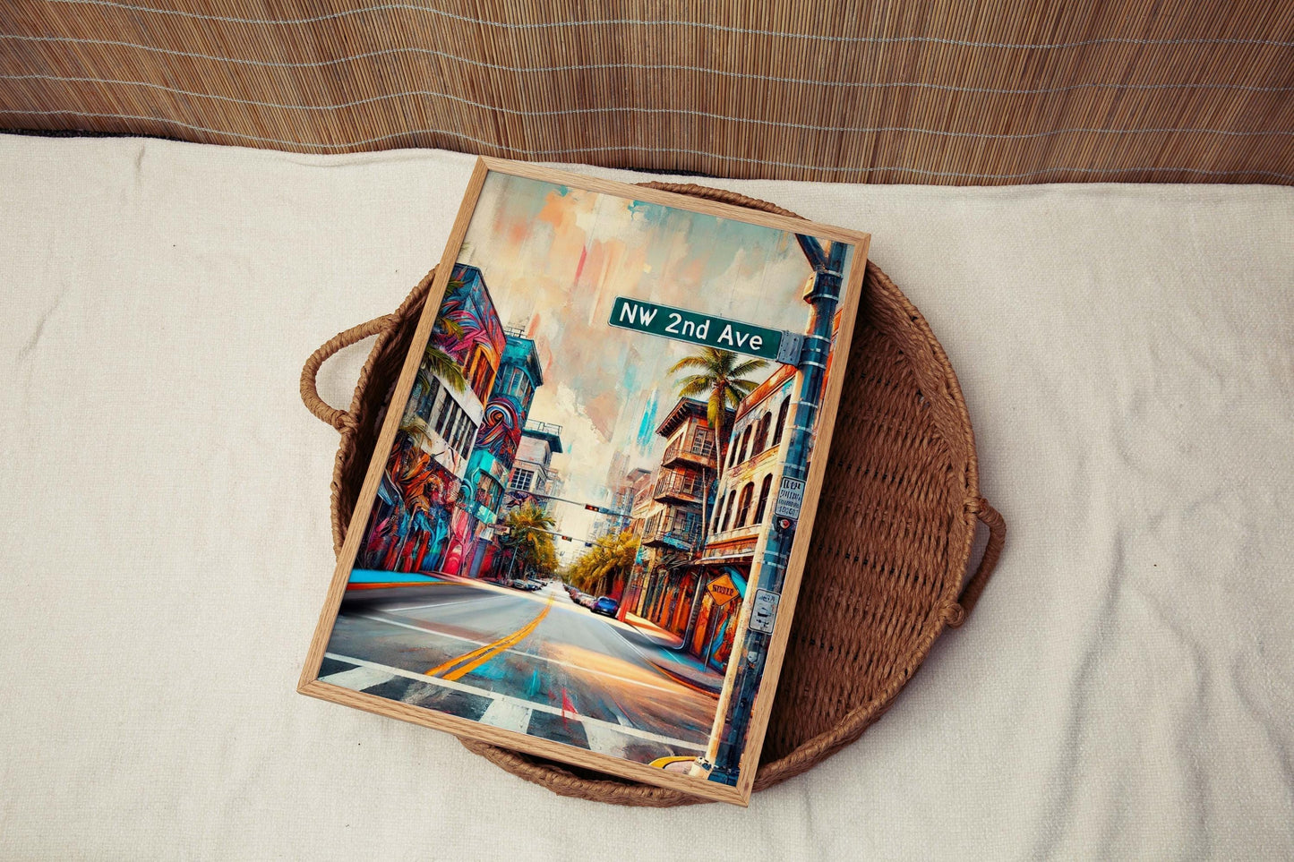 NW 2nd Ave Print Miami Wall Art, Florida Travel Poster, Modern Cityscape Decor, Housewarming Gift, FL Art, Coastal Home Decor