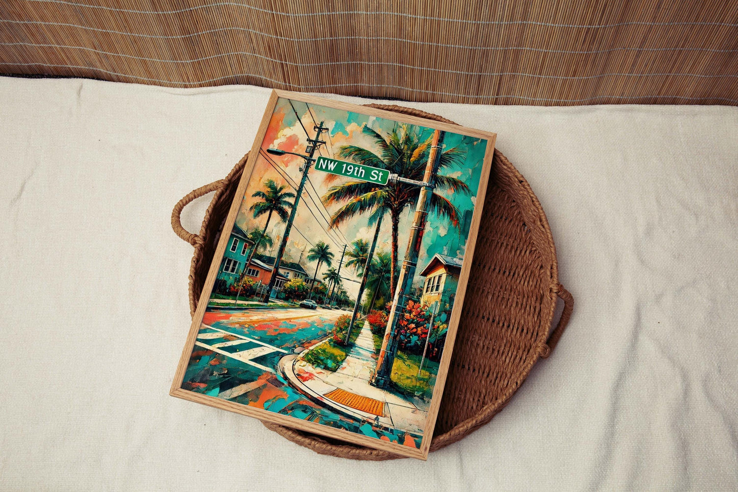 NW 19th St Print - Fort Lauderdale Wall Art, Florida Travel Poster, Housewarming & Florida Gift, Coastal Home Decor