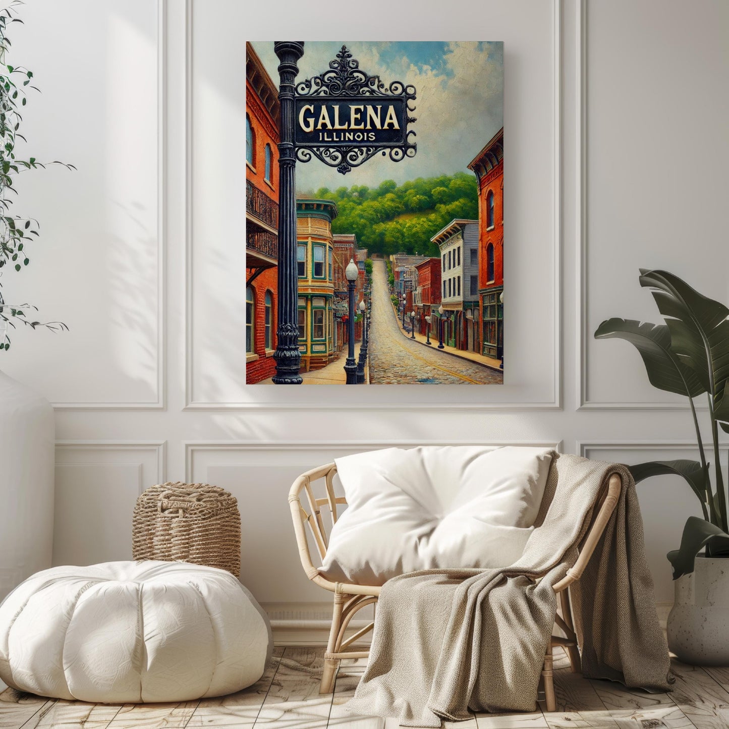 Illinois Galena Wall Art Print - Travel Poster, Housewarming Gift, American USA Artwork, Illinois Travel Decor, Unique State Map Gift
