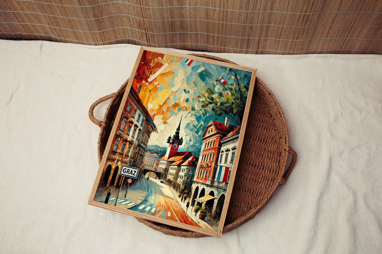 Graz Art Wall Print – Austria City Poster, European Travel Gift, Housewarming Decor, Graz Wall Art, Austria Artwork, Travel Poster