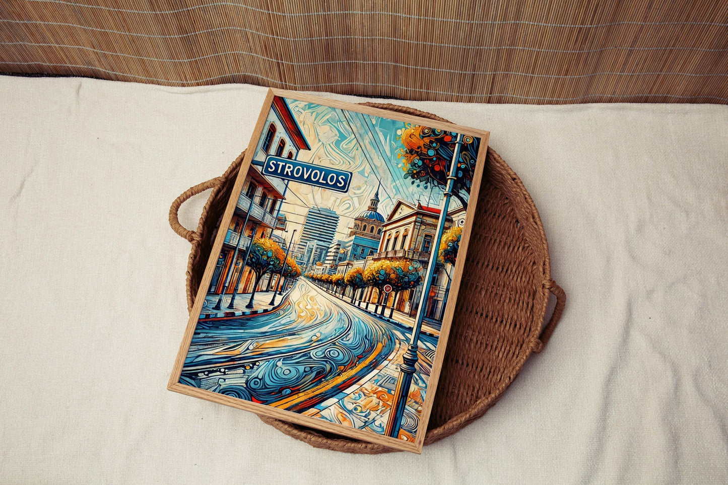 Strovolos Art Print Cyprus Travel Poster, Strovolos Wall Art, Europe City Map Illustration, Housewarming Gift, Travel Home Decor