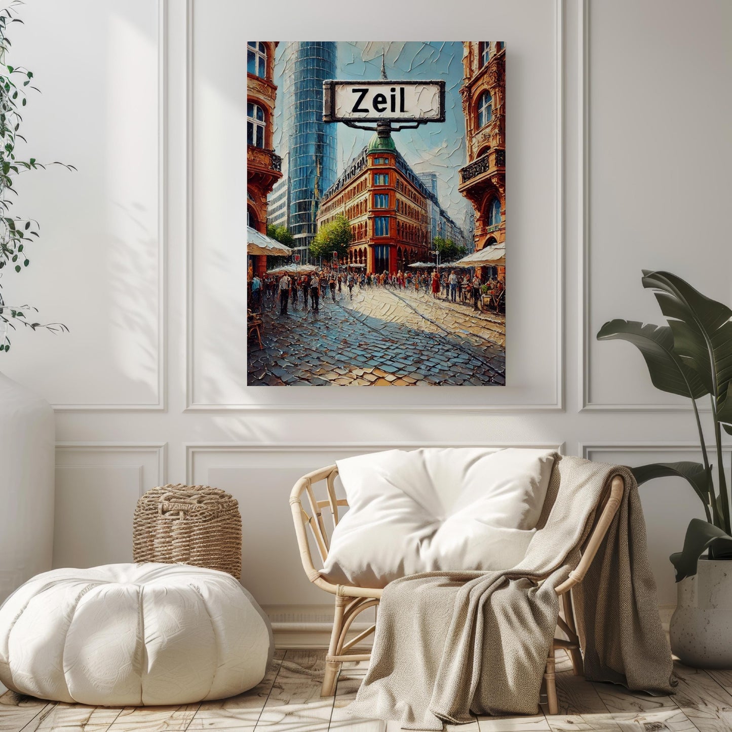Frankfurt Wall Art Zeil Print Travel Poster Germany Gift German Souvenir Housewarming Decor Modern City Skyline Artwork