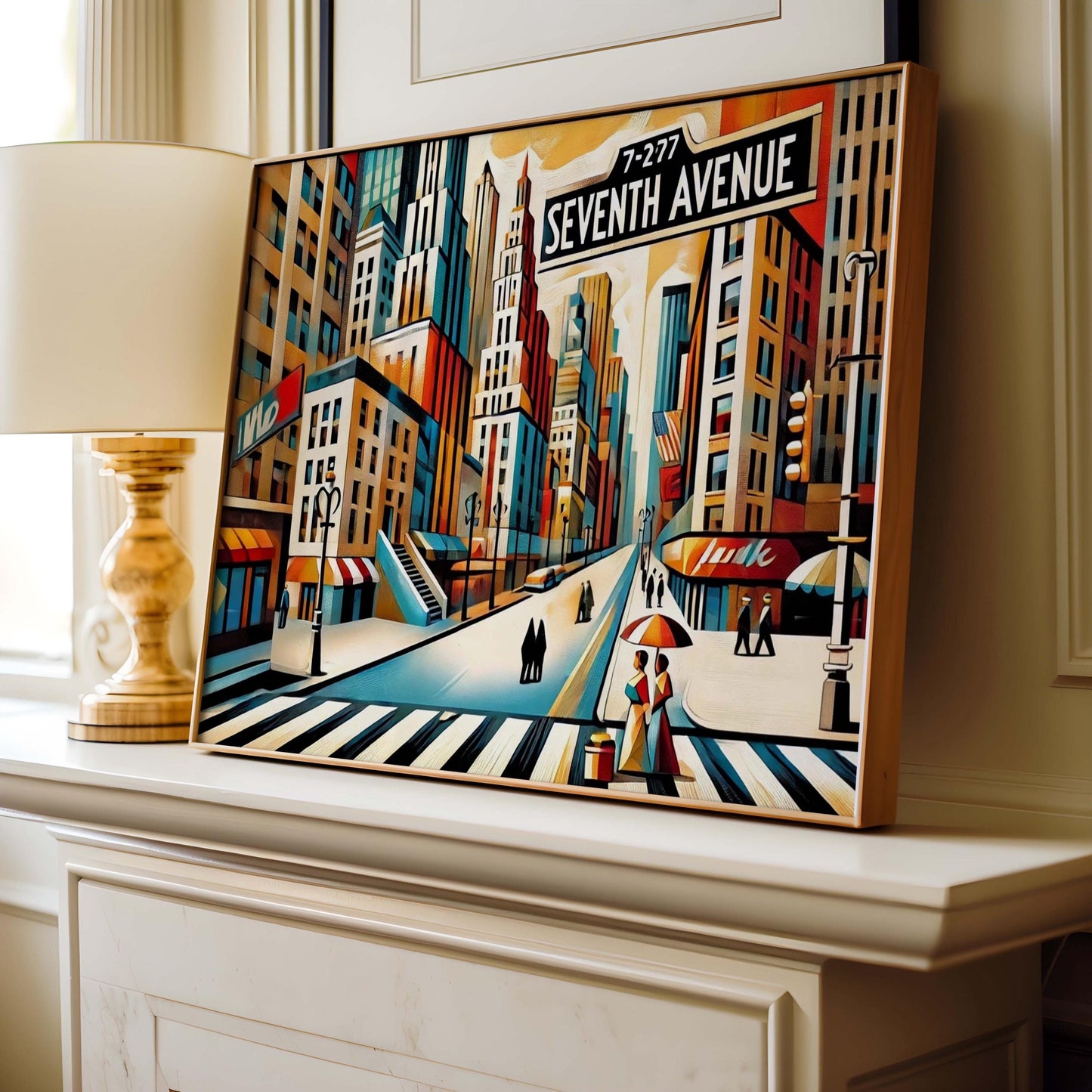 Manhattan Art Seventh Avenue Print, New York City Travel Poster, NYC Wall Art, Housewarming Gift, Modern Urban Decor