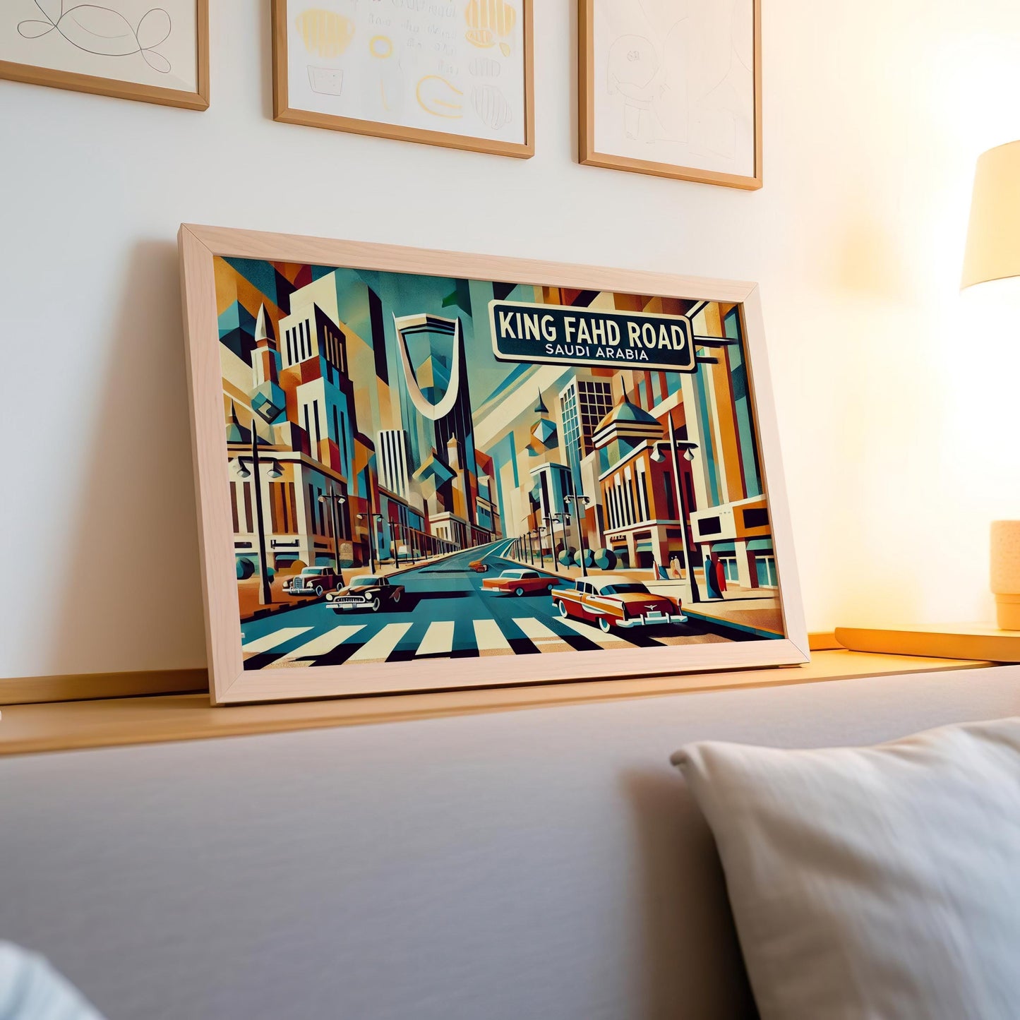 King Fahd Road Print - Riyadh Travel Poster Wall Art, Saudi Arabia Souvenir, Housewarming & Gift Decor