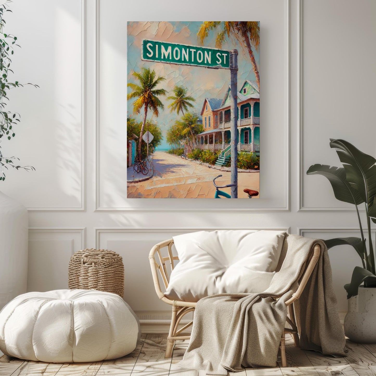 Simonton Street Wall Art | Key West Florida Print | Coastal Travel Souvenir | Tropical Home Decor | Personalized Gift | Florida Art Poster