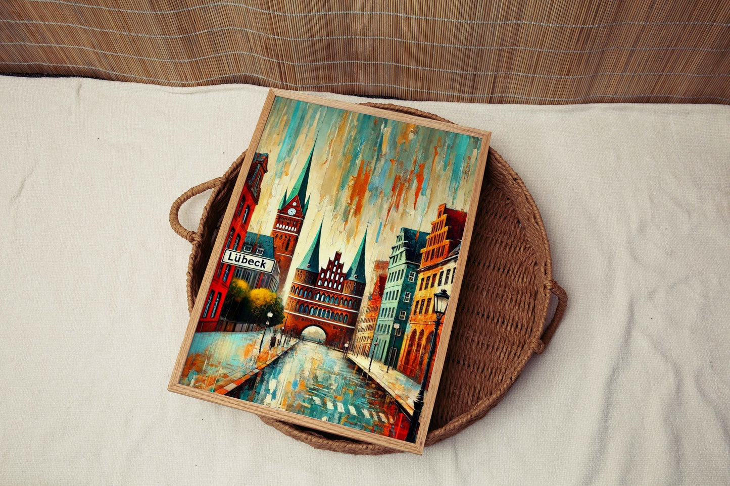 Lübeck Art Wall Print, Germany City Travel Poster, European Artwork, Housewarming Gift, Lübeck Map Decor, German Home Wall Art