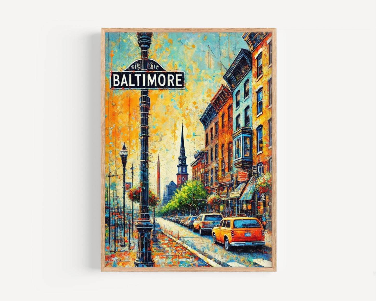 Decor Baltimore Wall Art Print, Maryland Travel Poster & USA City Skyline, Housewarming Gift, Maryland Home Decor