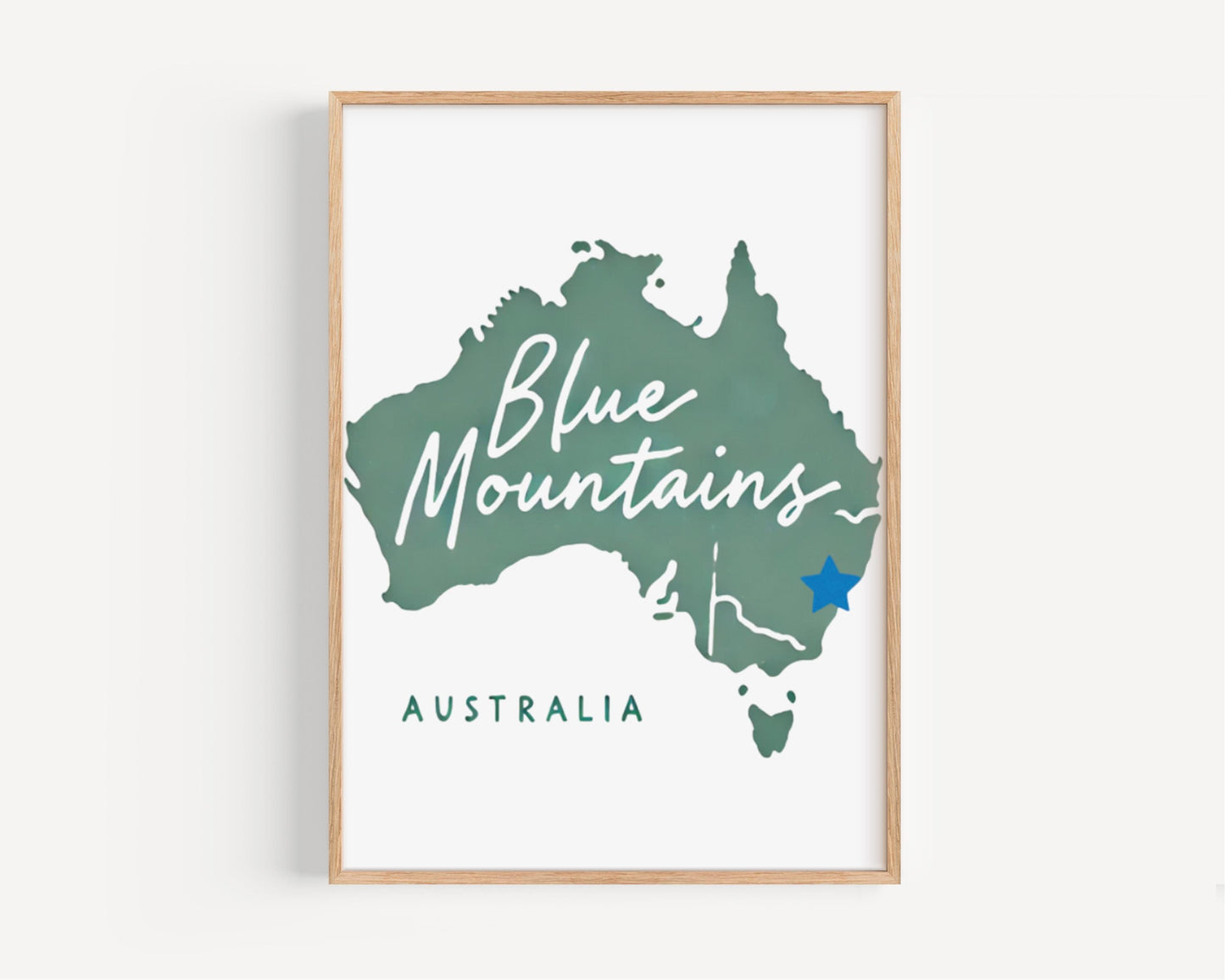Blue Mountain Wall Art Print - Australian Travel Home Decor, College Dorm Gift, Housewarming Present, Scenic Blue Mountain Artwork