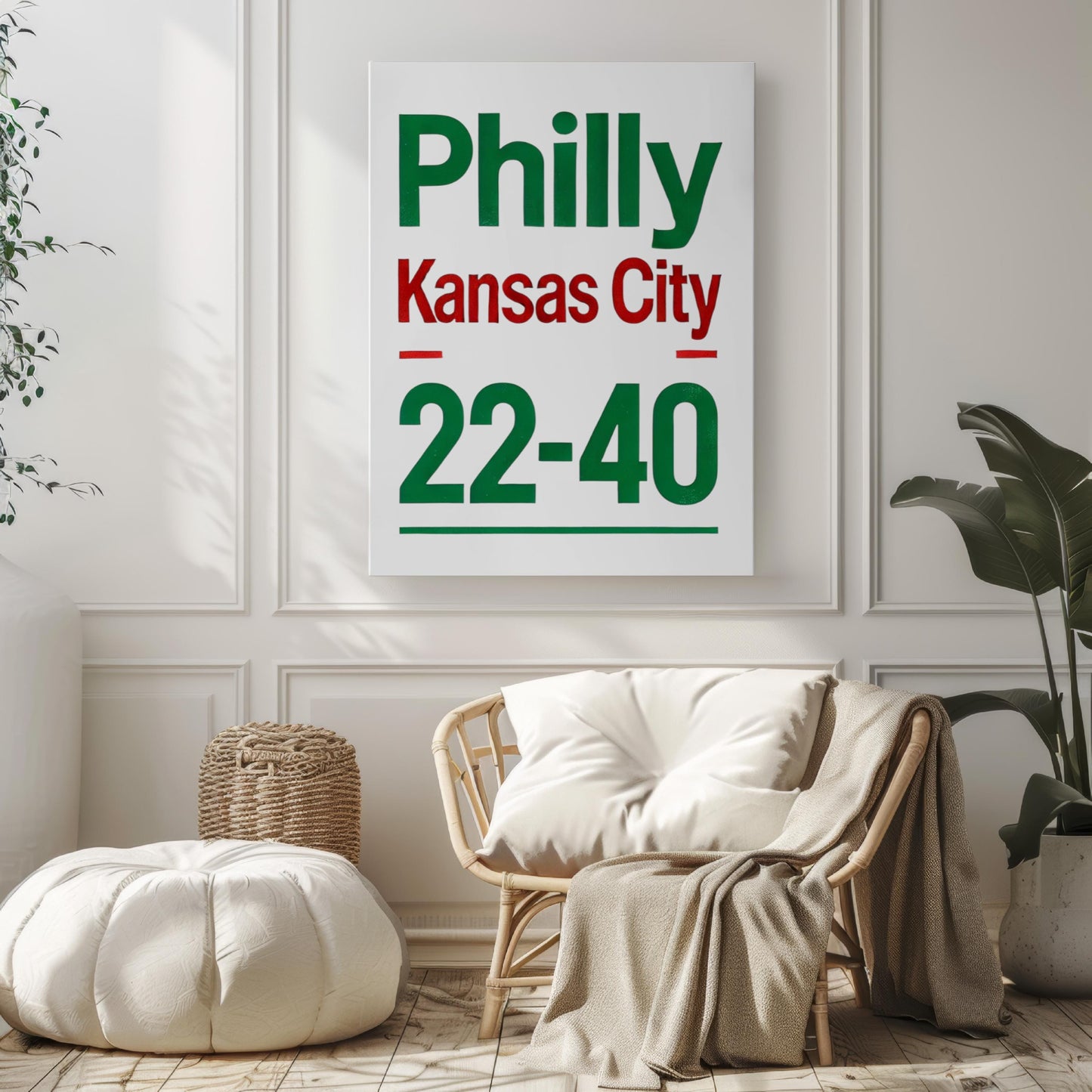 Philly VS Kansas City Wall Art Map Print, Travel & College Decor, Housewarming Gift for Home or Office