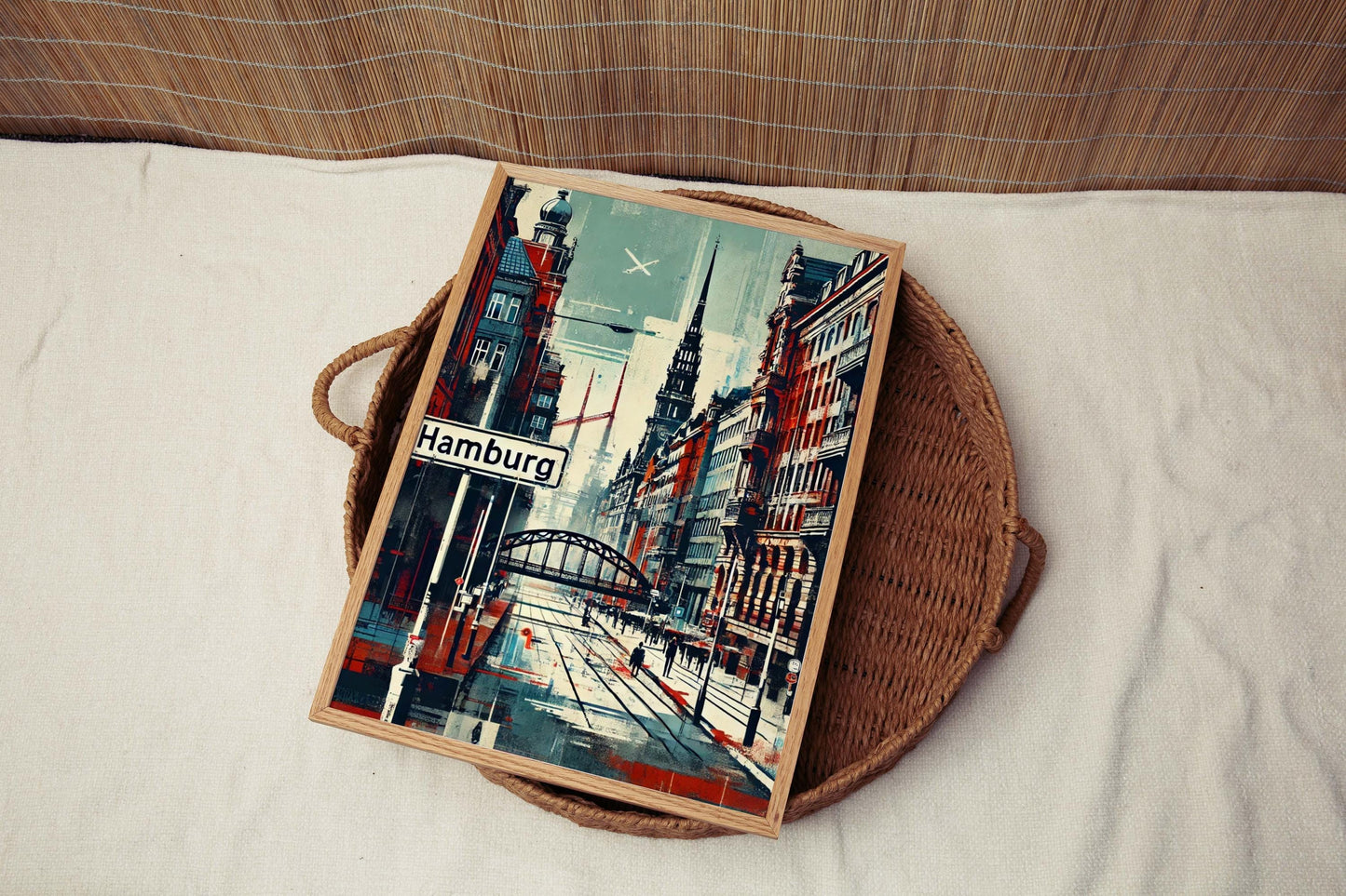 Hamburg Art Print - Modern Travel Poster, Germany Wall Decor, European Cityscape, Housewarming Gift, Unique Hamburg Wall Art Illustration