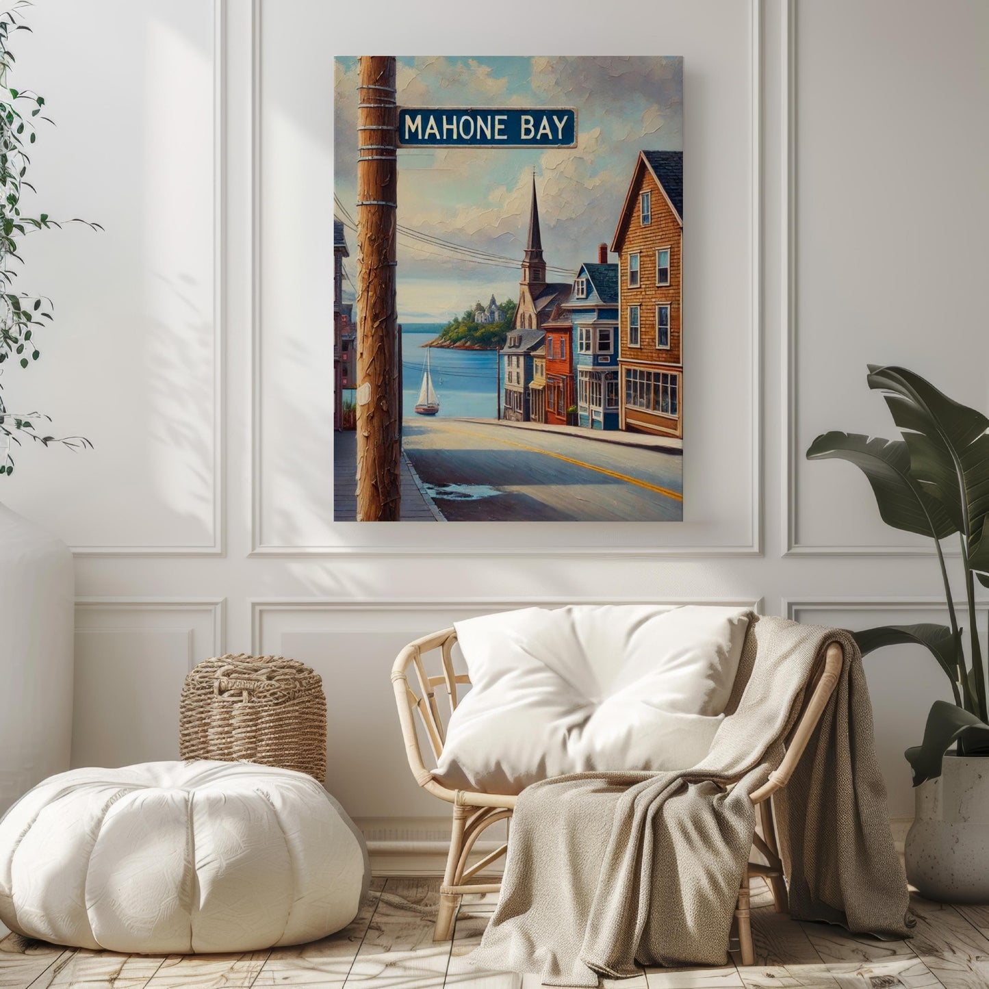 Nova Scotia Mahone Bay Wall Art - Coastal Travel Print & Poster, Canada Home Decor, Nova Scotia Gift, Housewarming Decor