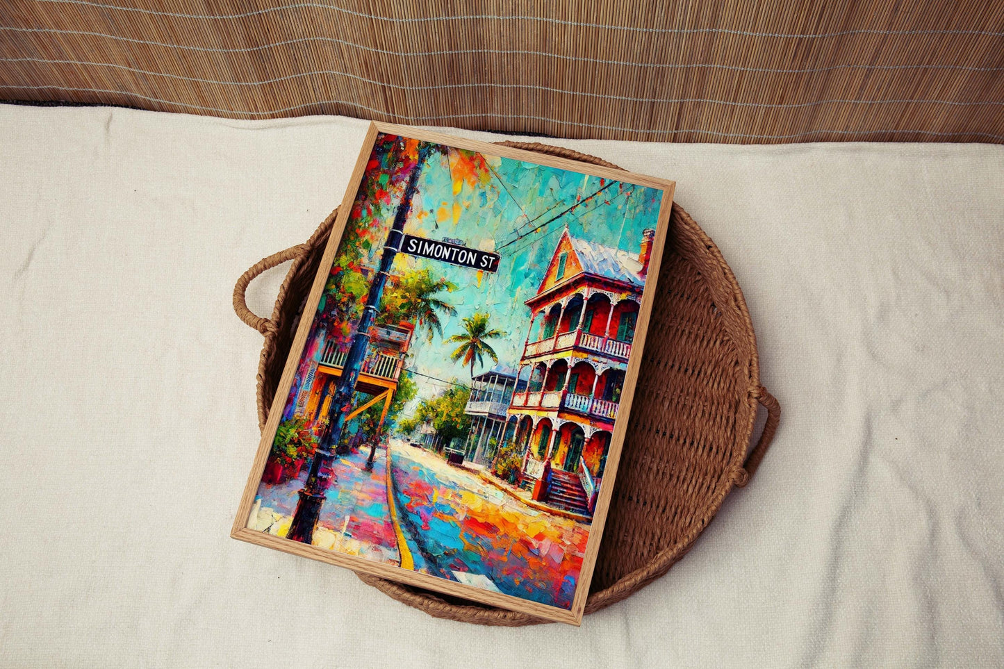Simonton St Print Key West Wall Art, Florida Travel Poster, Coastal Home Decor, Housewarming Gift, FL Art, Beach Town Map Print