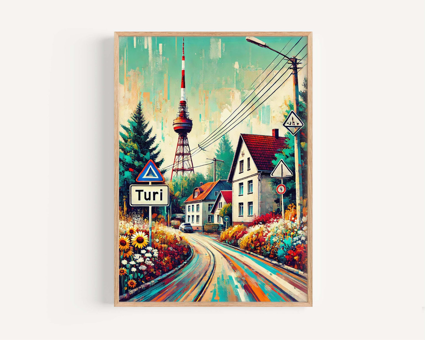 Turi Art Wall Print - Estonia Travel Poster, European City Artwork, Housewarming Gift, Modern Turi Wall Decor