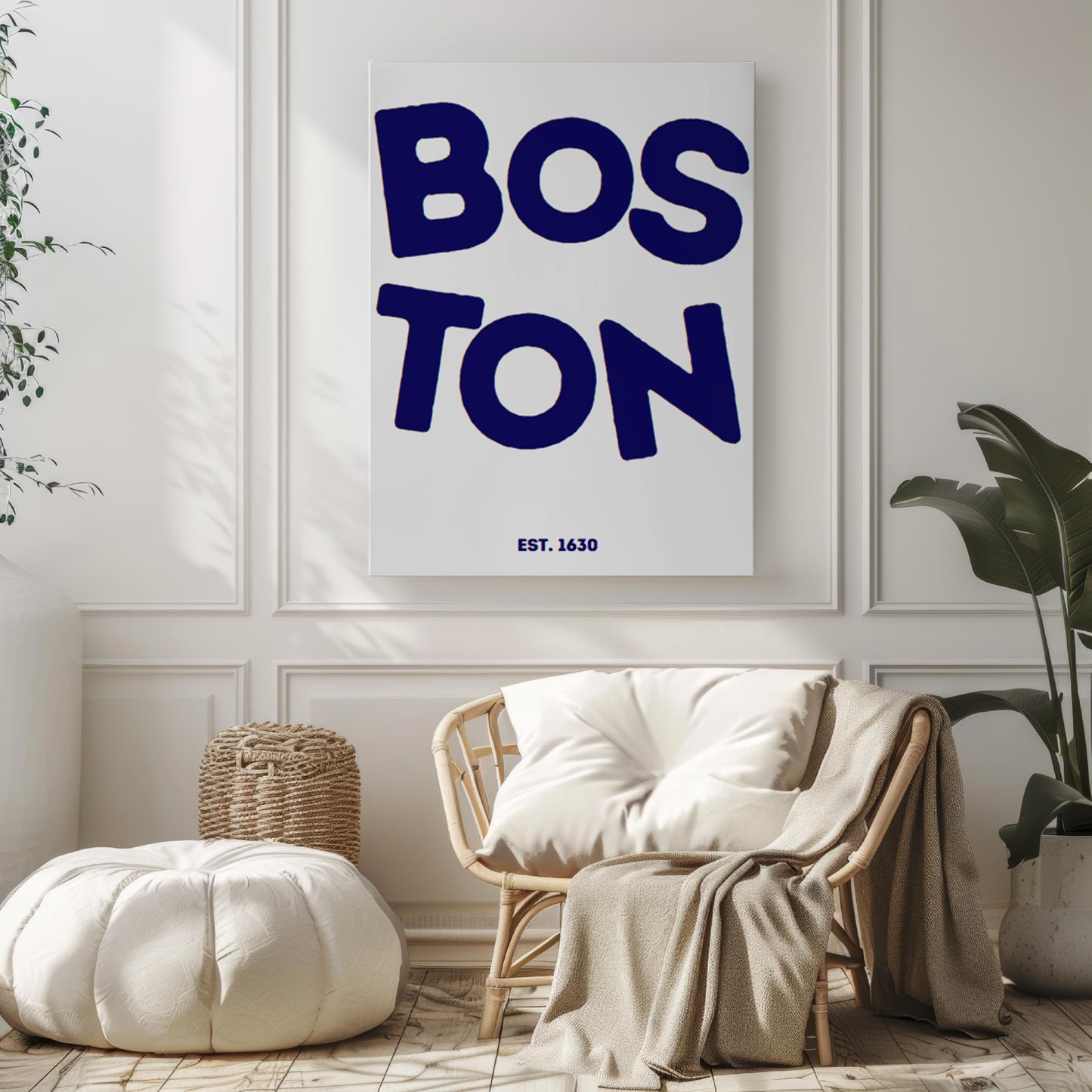 College Gift Boston Wall Art Print for Dorm Decor, Travel & Housewarming, College Wall Art Map Home Decoration