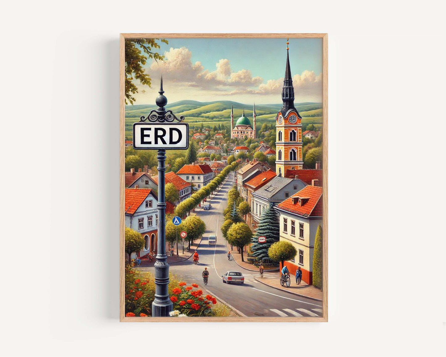 Erd Art Wall Print - Hungary City Travel Poster, European Souvenir, Housewarming Gift, Erd Map Home Decor, Vibrant Travel Art