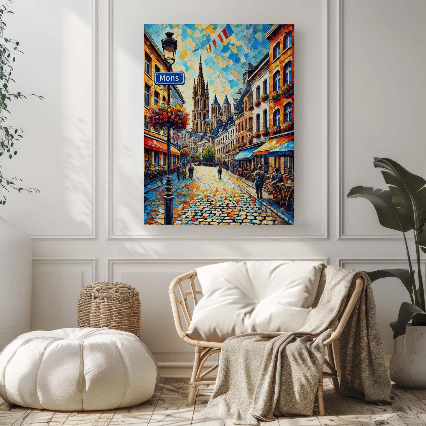 Mons Art Belgium City Gift Travel Print Wall Art European Poster Housewarming Decor