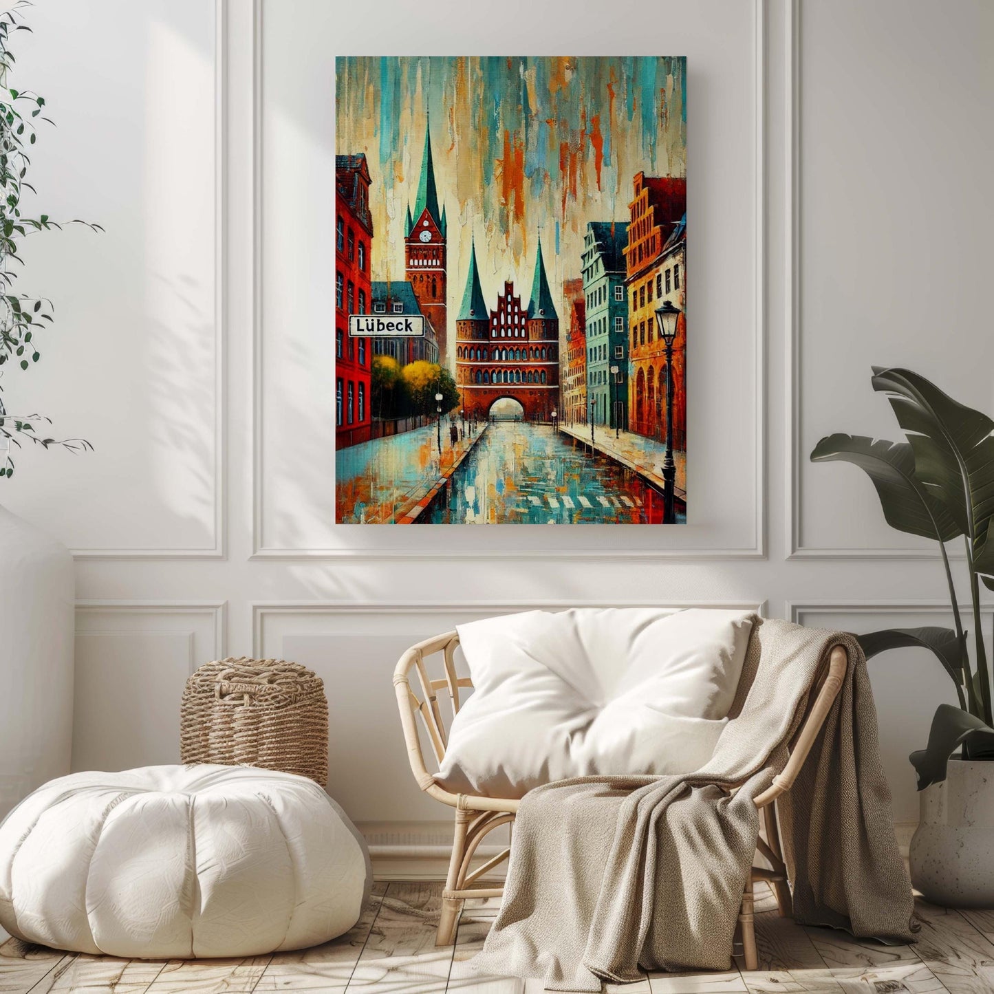 Lübeck Art Wall Print, Germany City Travel Poster, European Artwork, Housewarming Gift, Lübeck Map Decor, German Home Wall Art