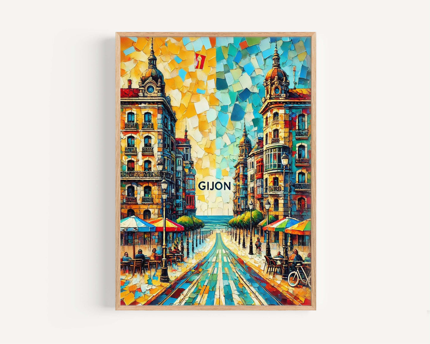 Gijón Art: Spanish Coastal Wall Art Print, Gijon Travel Poster, European City Decor, Housewarming Gift, Spain Beach Town Artwork