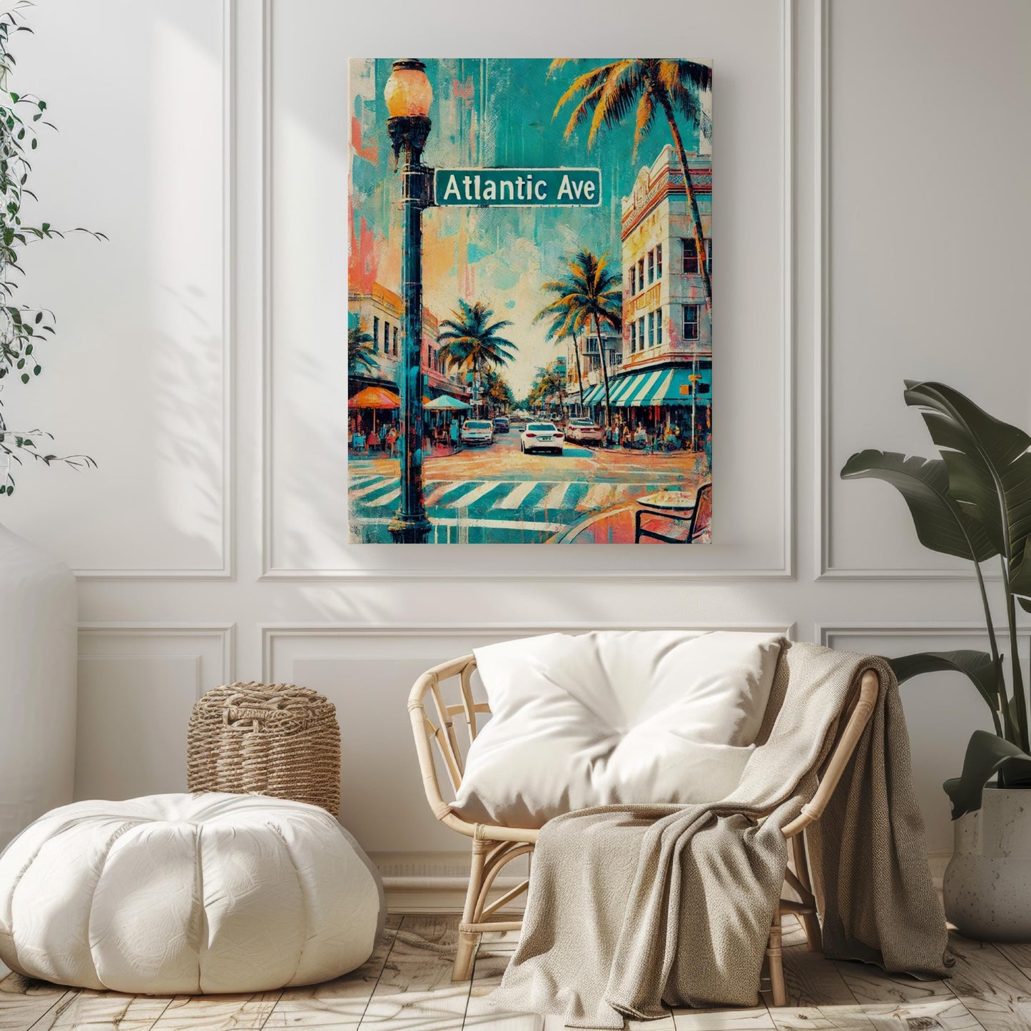 Wall Art Atlantic Ave Print Delray Beach Florida Travel Poster Beach Gift Housewarming Decor