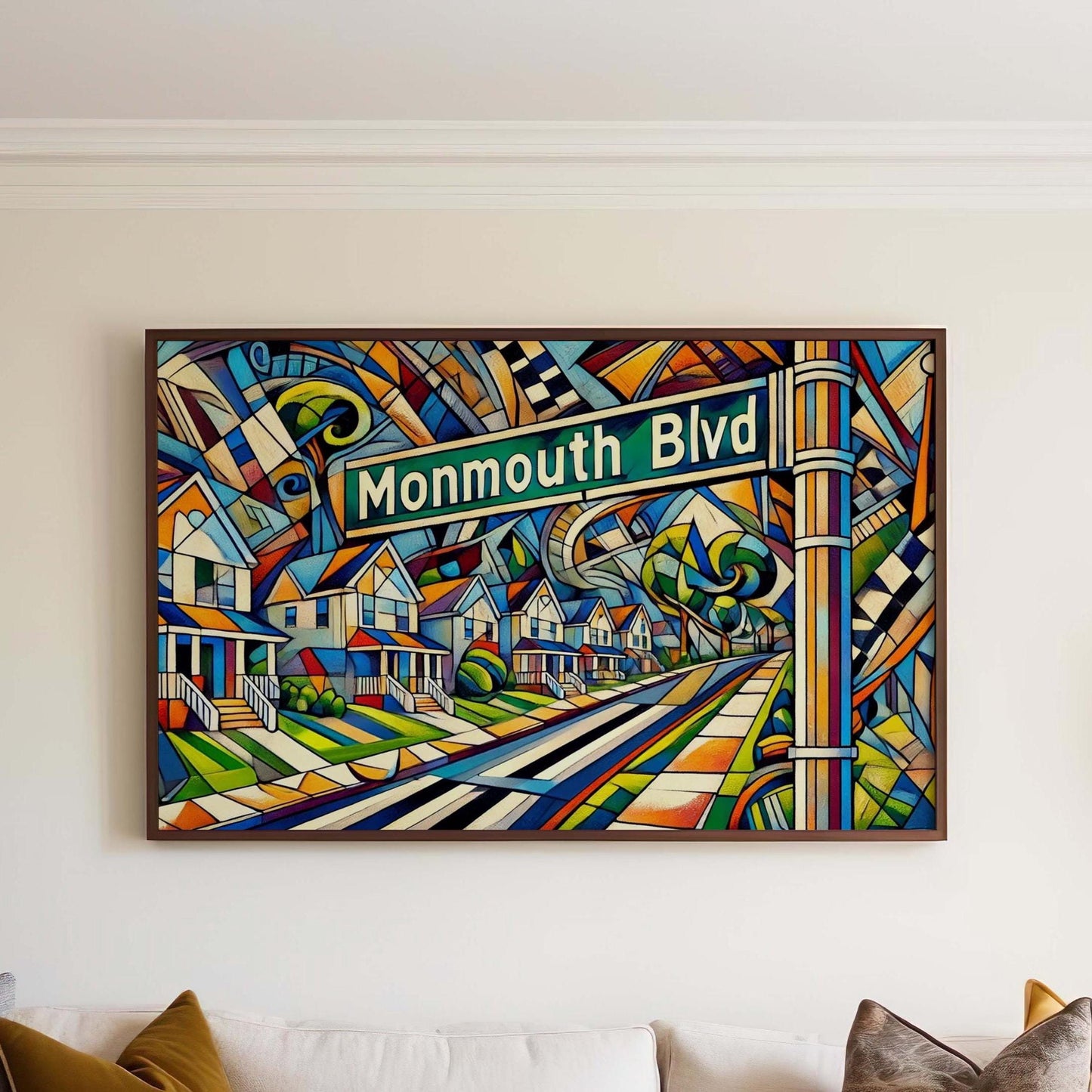 Monmouth Boulevard Wall Art Print – Oceanport Travel Poster & Jersey Shore Gift, Housewarming Decor