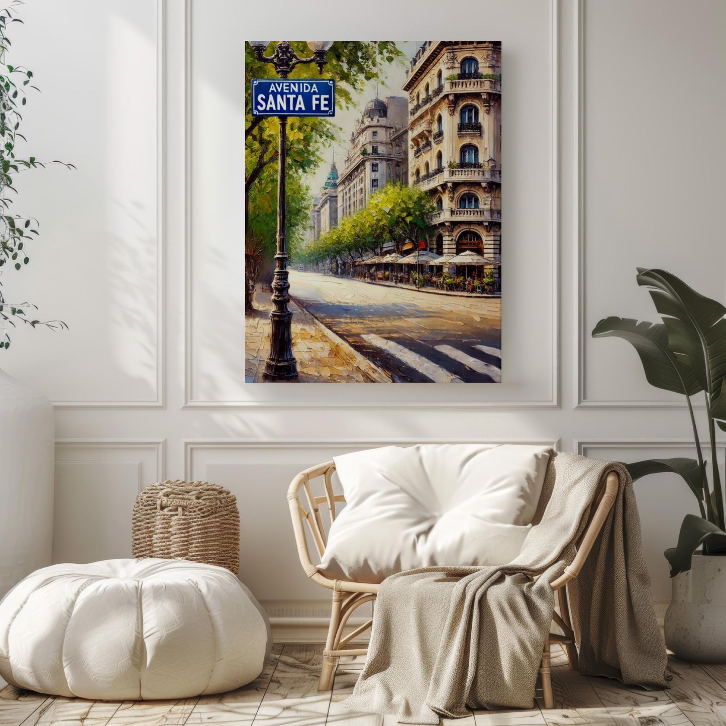 Avenida Santa Fe Wall Art Print – Buenos Aires Travel Poster, Argentina Gift, Modern Cityscape Home Decor