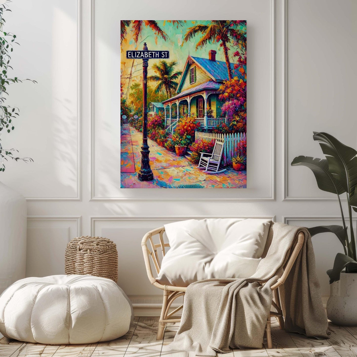 Elizabeth St Print Key West Wall Art Florida Travel Poster Tropical Home Decor Housewarming Gift