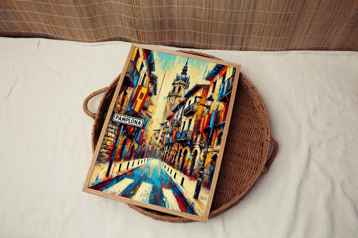 Pamplona Art Print - Spain City Wall Decor, Travel Poster, European Home Gift, Housewarming & Pamplona Travel Souvenir