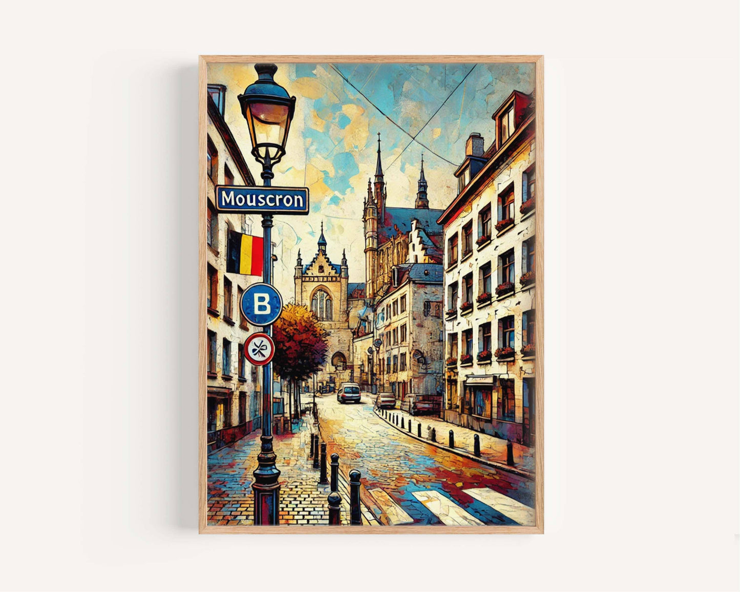 Mouscron Art Wall Print - Belgium City Travel Poster, European Home Decor, Housewarming Gift, Stylish Mouscron Wall