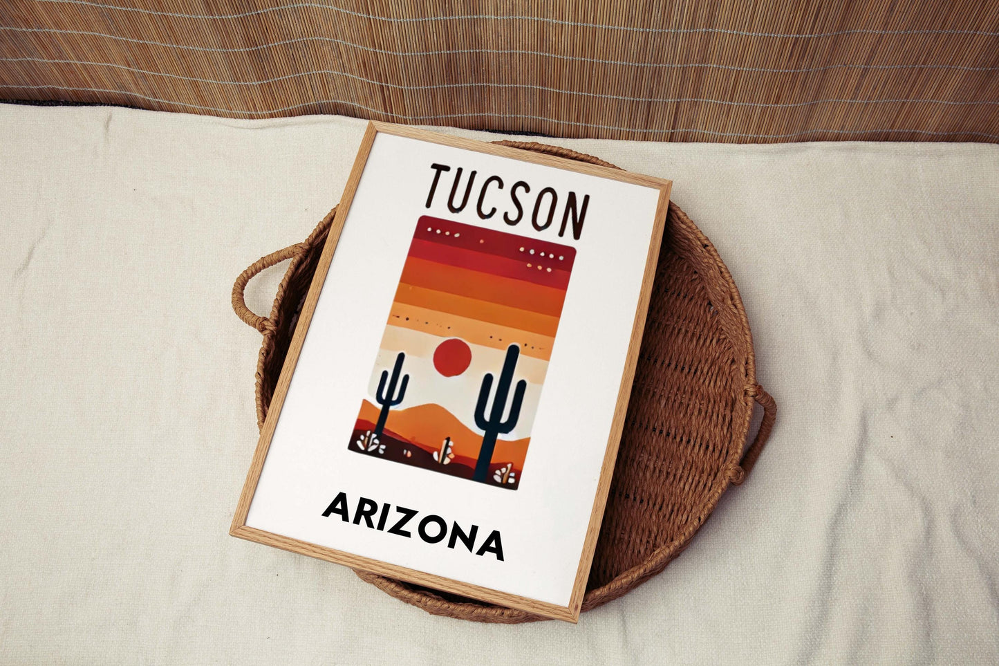Tucson Print - Arizona Wall Art, Travel Decor, College Dorm Gift, Housewarming & Home Decoration, Southwestern AZ Artwork