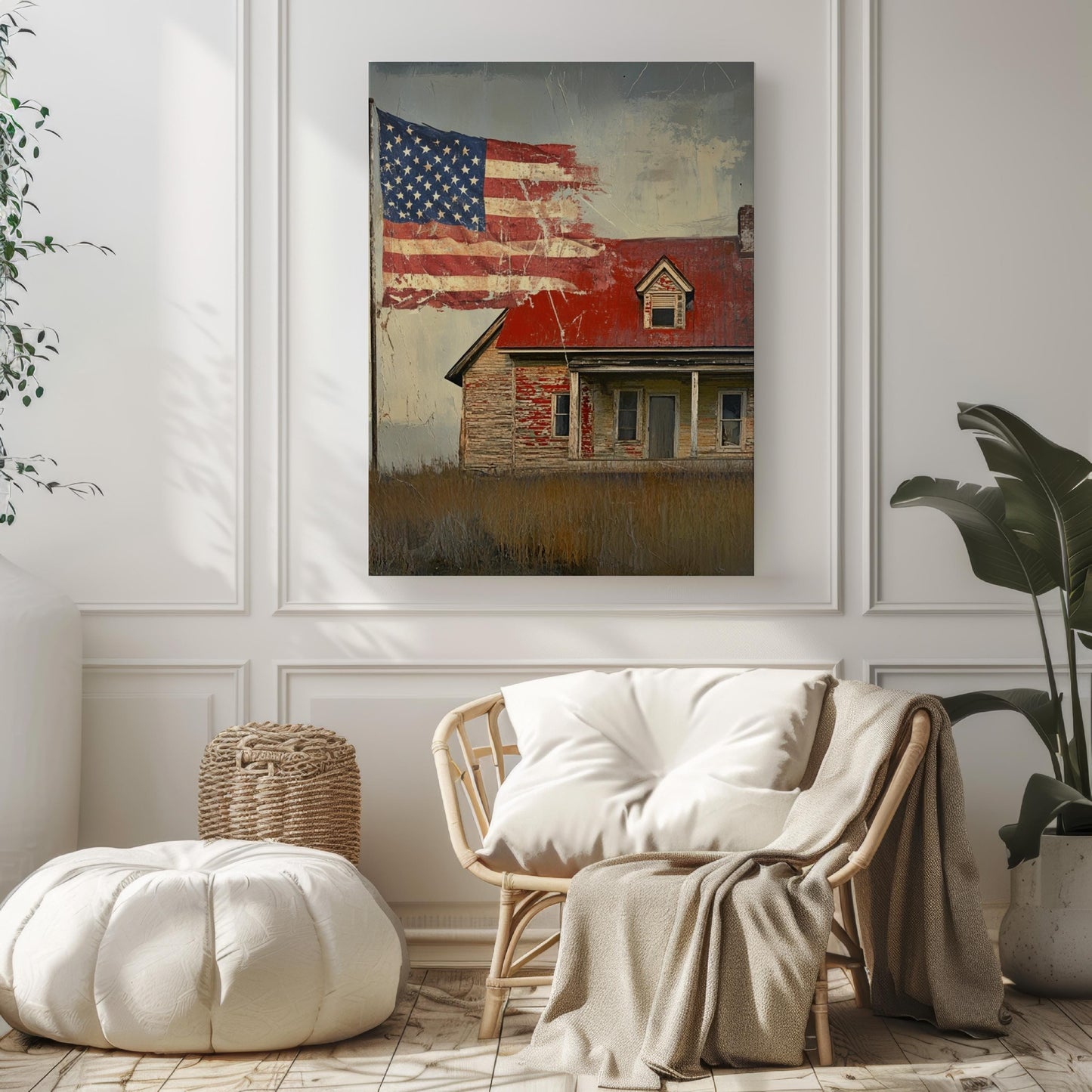 American Landscape Abstract USA Wall Art | Patriotic United States Poster for Home Decor | Independence Day Artwork