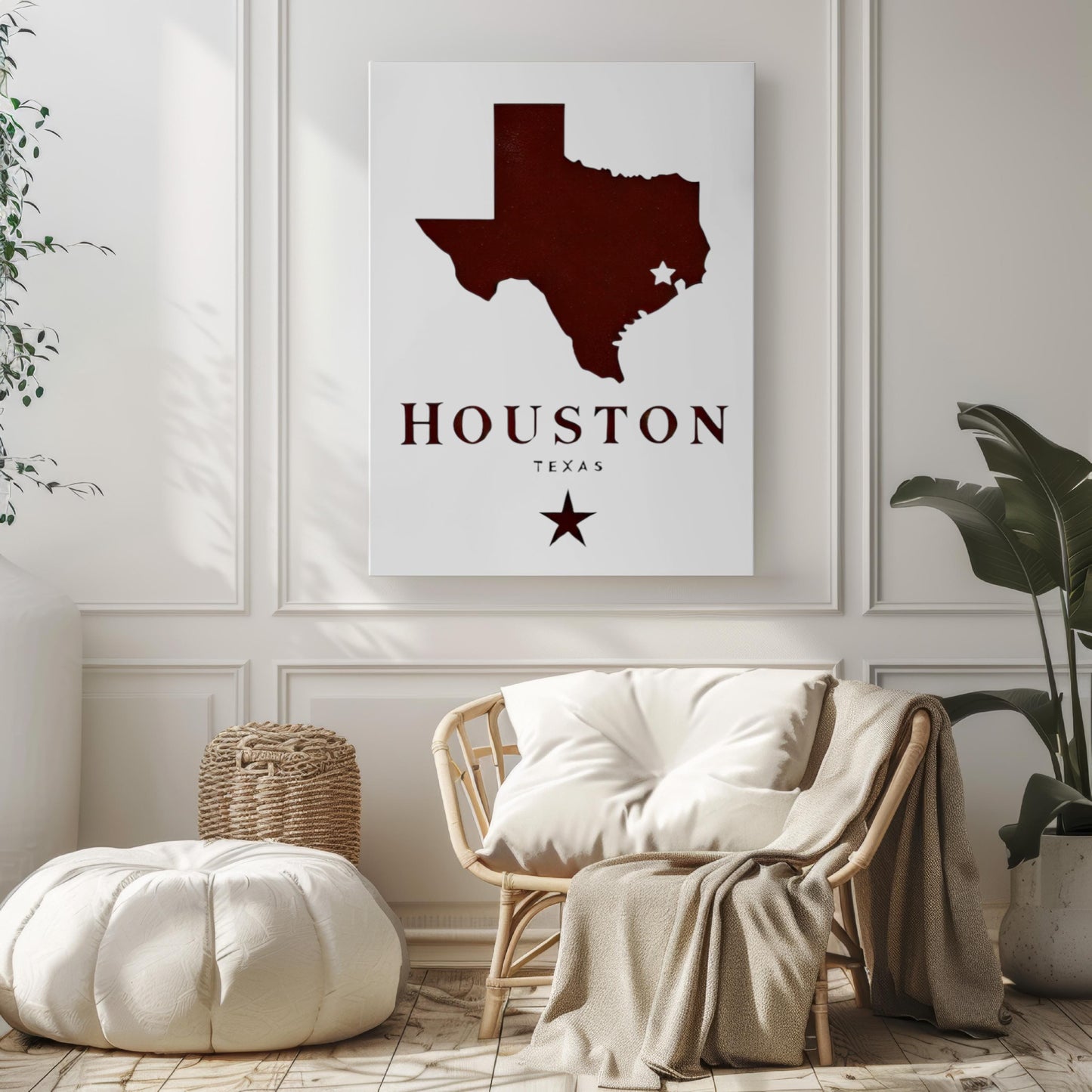 Texas Houston Wall Art Print - Travel & College Decor, Housewarming Gift, Stylish Texas Home Wall Decor