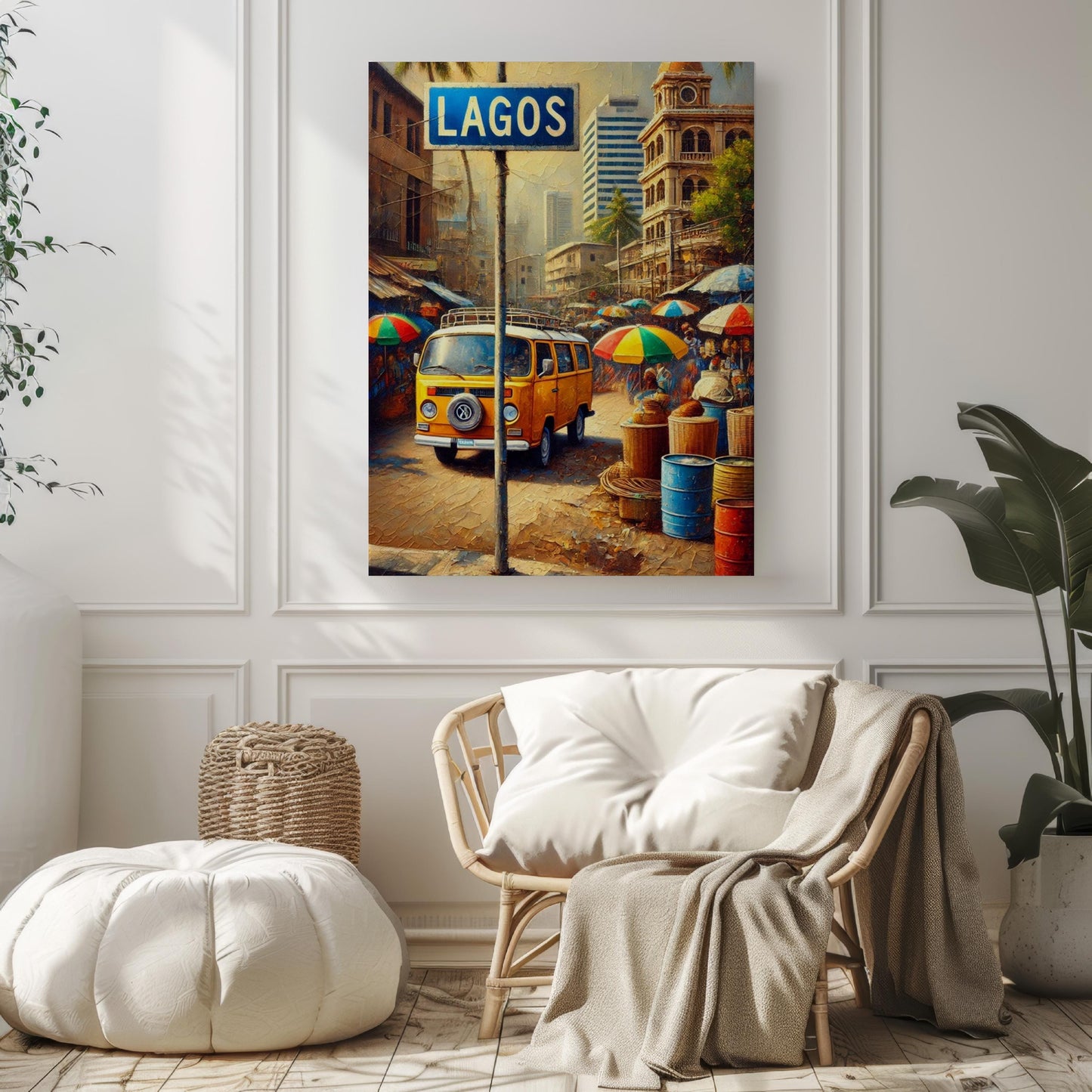 Nigeria Lagos Wall Art Print, African Travel Poster, Modern Home Decor, Housewarming Gift, Nigerian Souvenir, Vibrant Cityscape Artwork