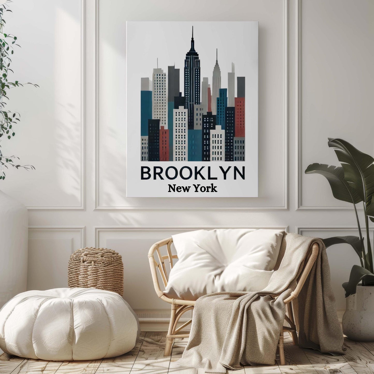 New York Art Brooklyn Wall Art Print - NYC Travel Home Decor, College Room & Housewarming Gift
