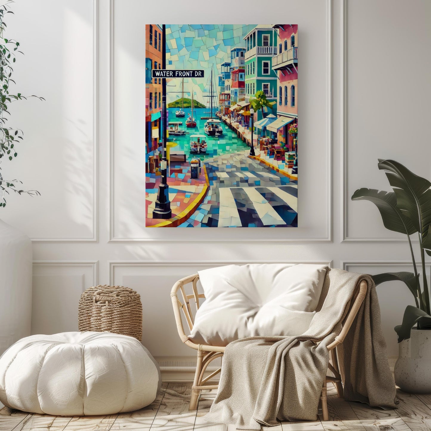 Road Town Waterfront Dr Wall Art Print β Caribbean Travel Poster, Road Town Gift, Housewarming Decor, Coastal Wall Art