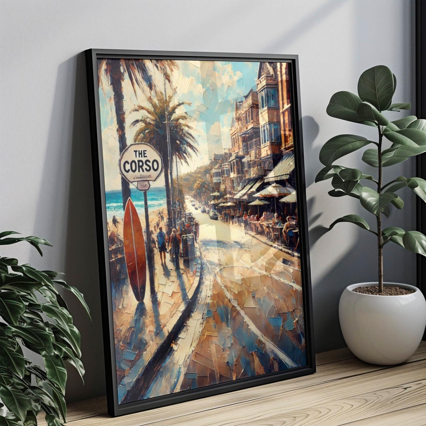 Manly Wall Art The Corso Print Sydney Travel Poster Manly Gift Housewarming Souvenir Modern Coastal Decor
