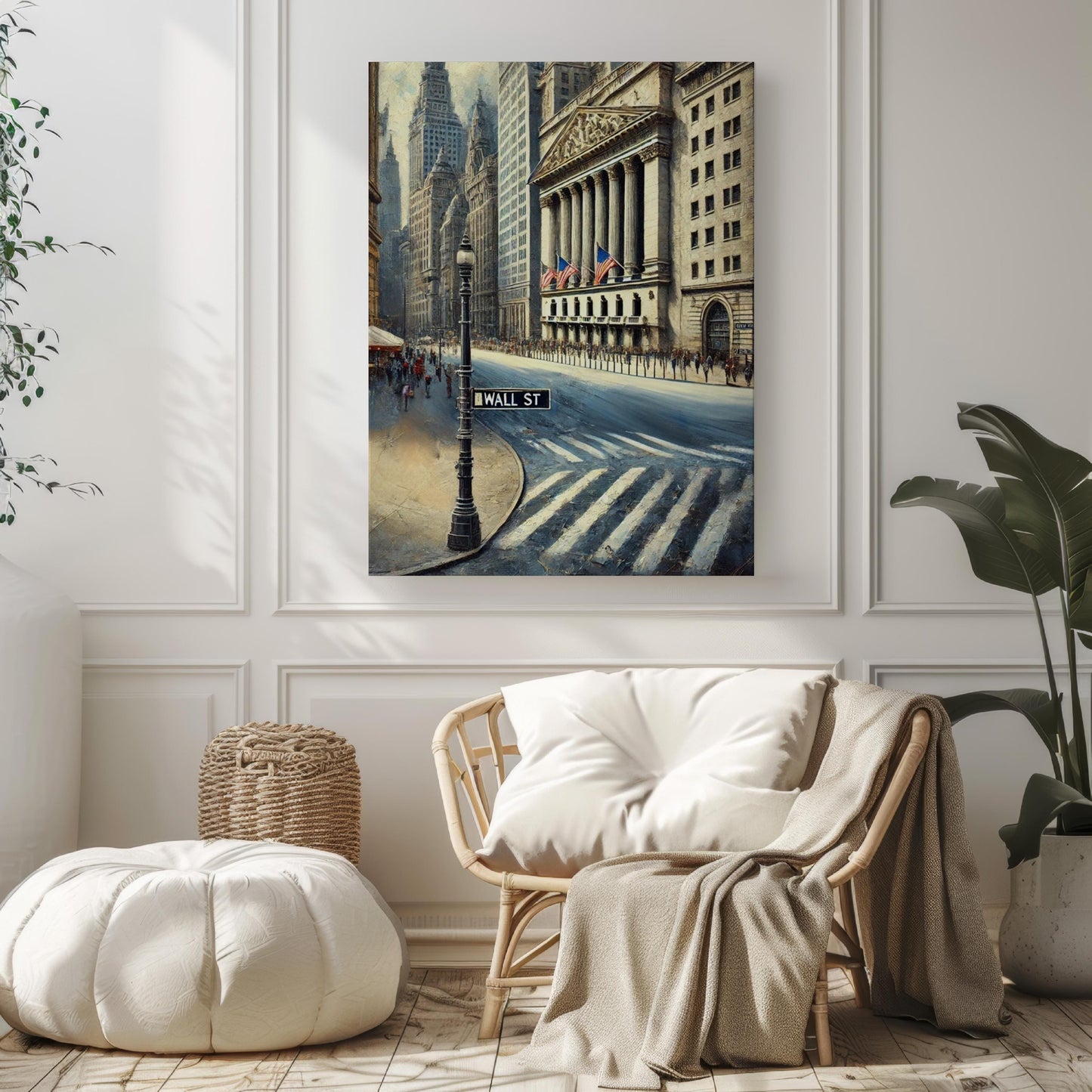 Wall Street Wall Art Print, New York City Travel Poster, America Decor, Housewarming Gift, NYC Skyline Art, Modern Travel Wall Decor