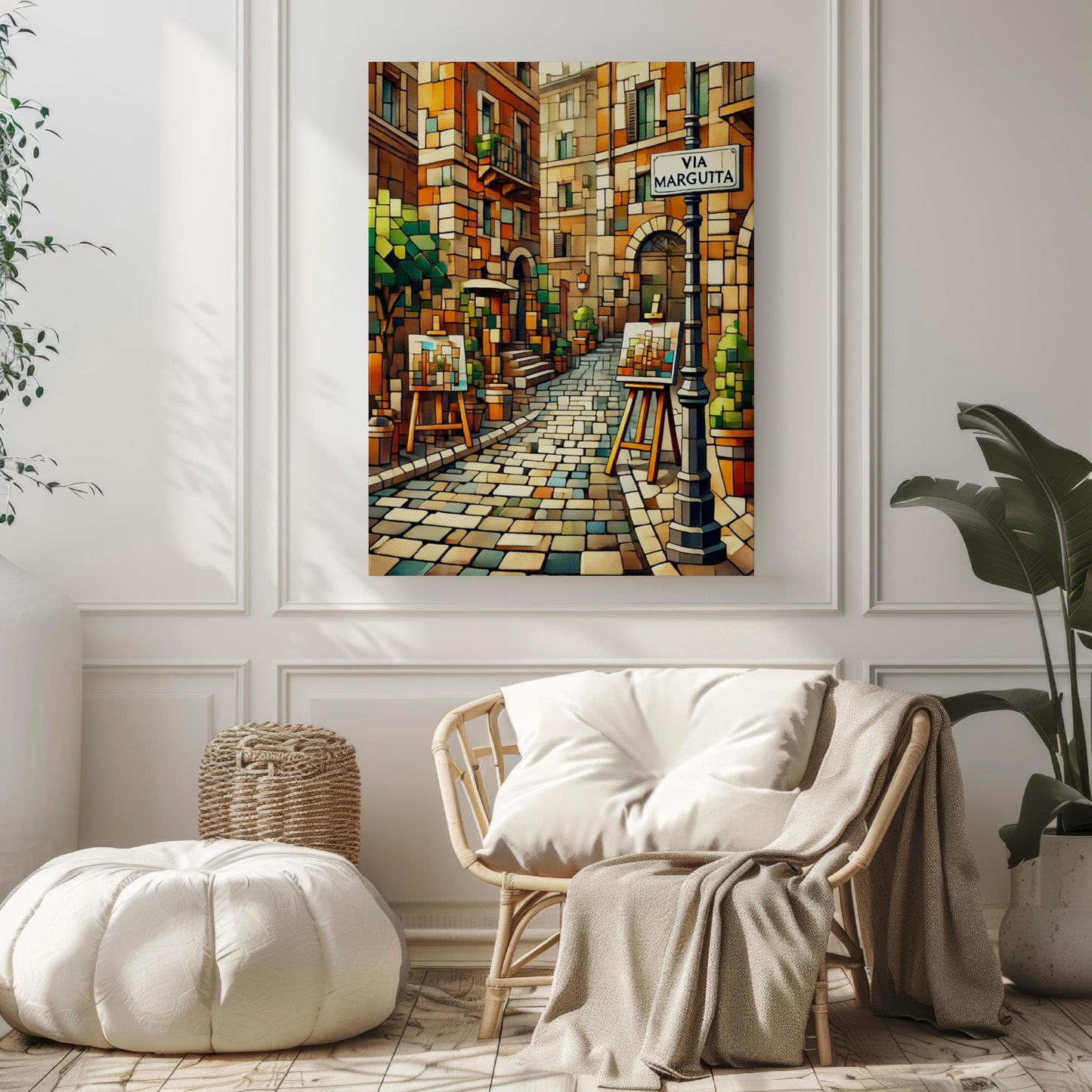 Via Margutta Wall Art Rome Print Italy Art Travel Poster City Gift Souvenir Personalized Gift, Cinematic Street Scene in Fine Art Paper