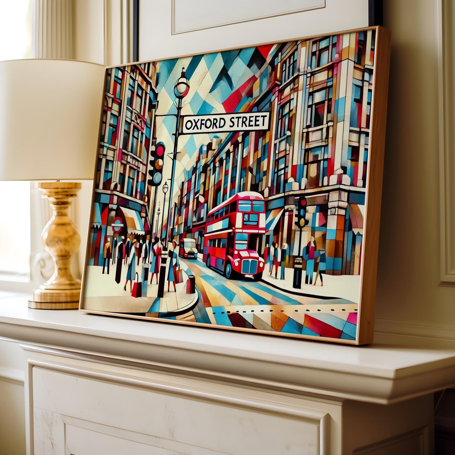 Oxford Street Wall Art Print - London Travel Poster, England Souvenir, Housewarming Gift, English Cityscape Home Decor