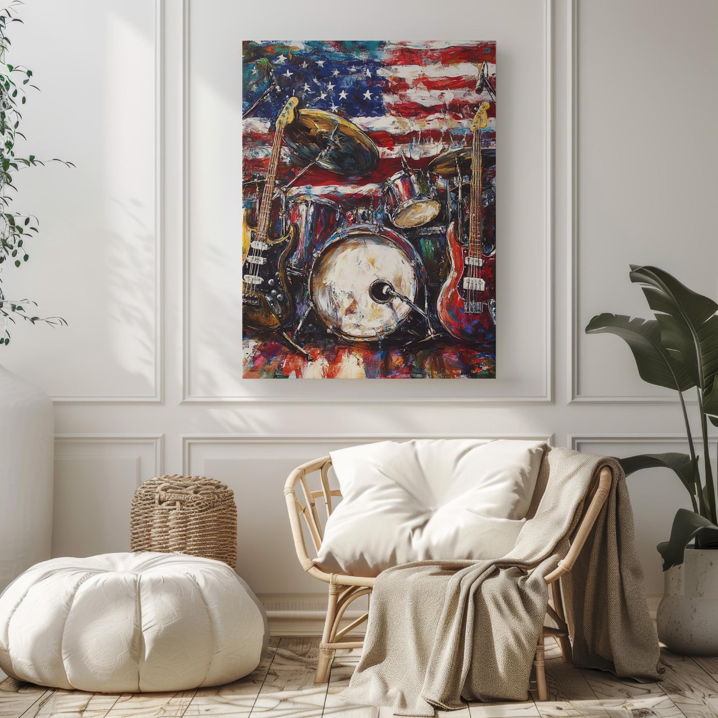 American Jazz Abstract USA Wall Art | Patriotic United States Poster | Independence Day Home Decor