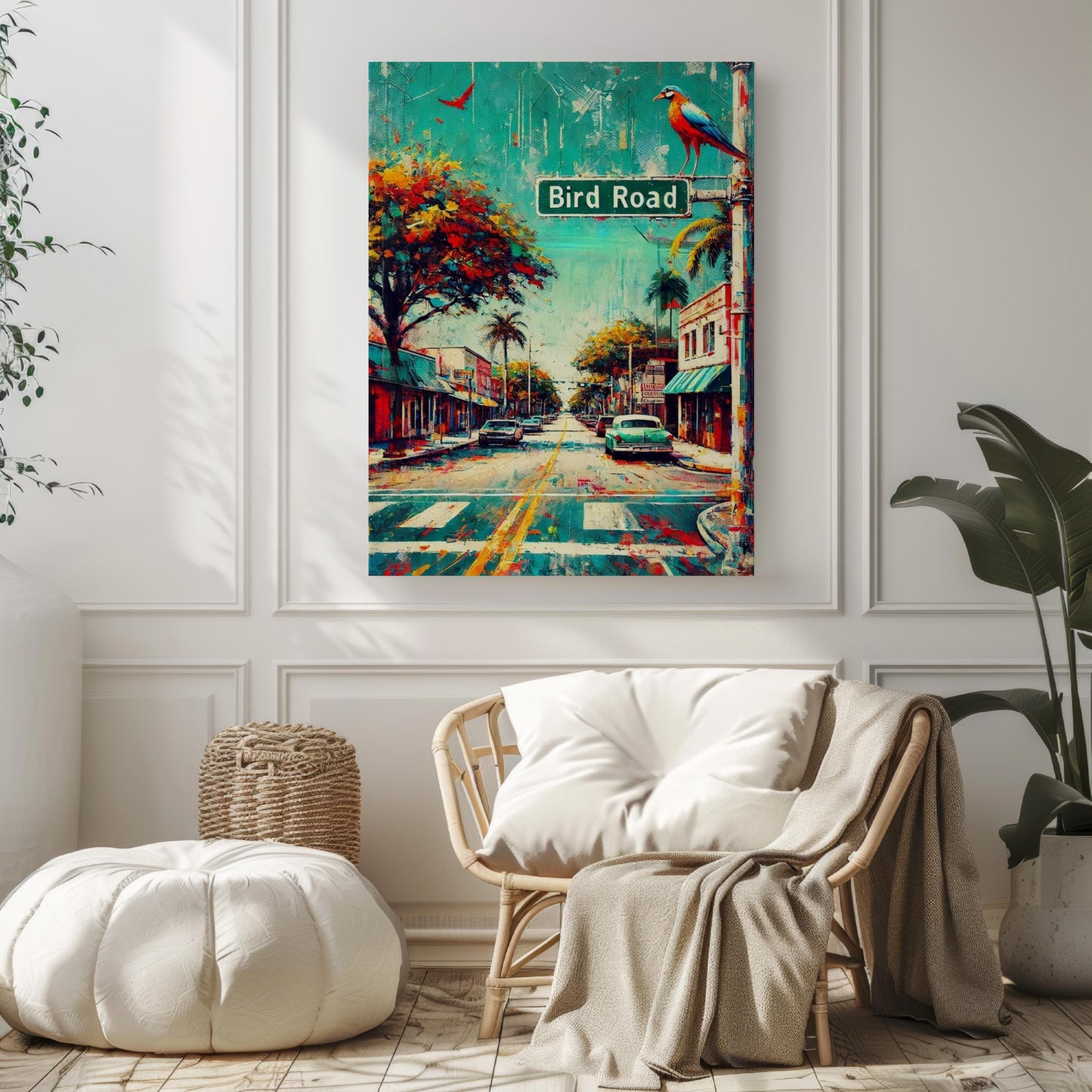 Miami Bird Rd Wall Art Print - Florida Travel Poster, Miami Artwork, Housewarming & Florida Gift, Coastal Wall Decor