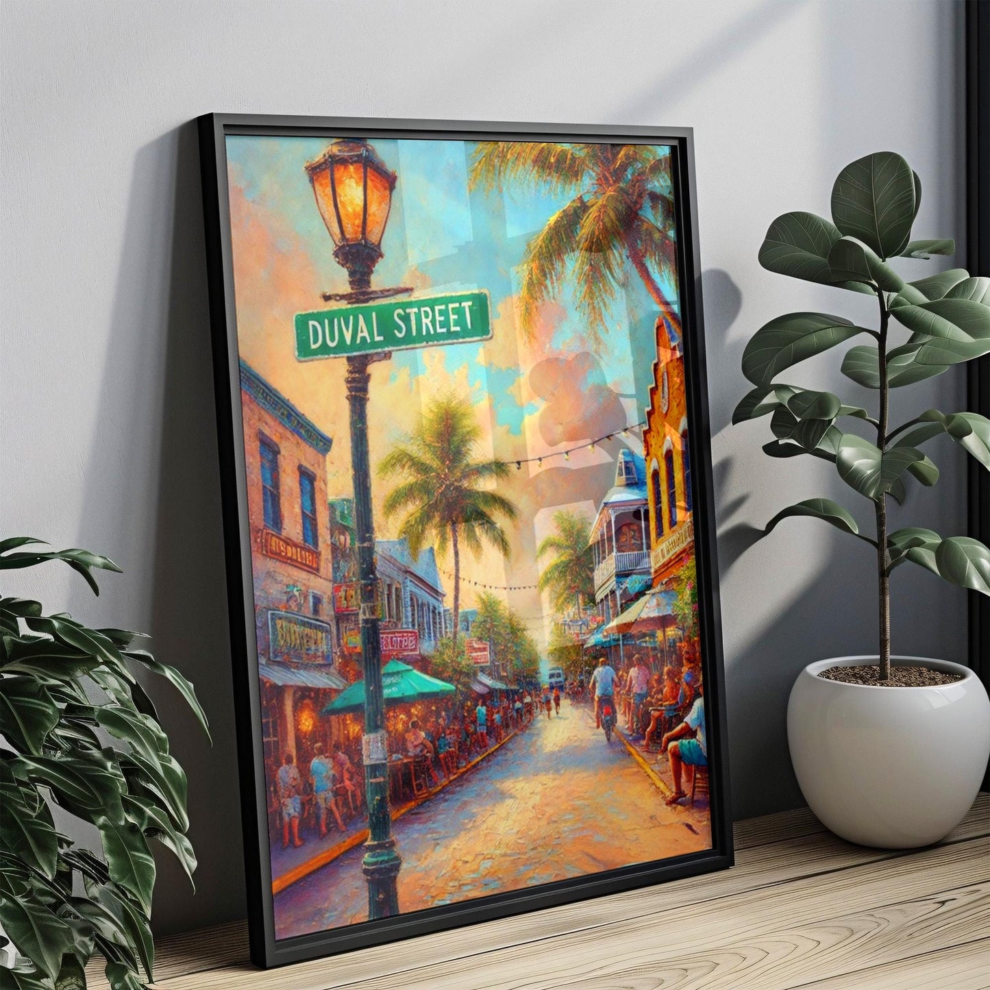 Duval Street Wall Art - Key West Print, Florida Travel Poster, Personalized City Gift, Vacation Souvenir, Coastal Home Decor