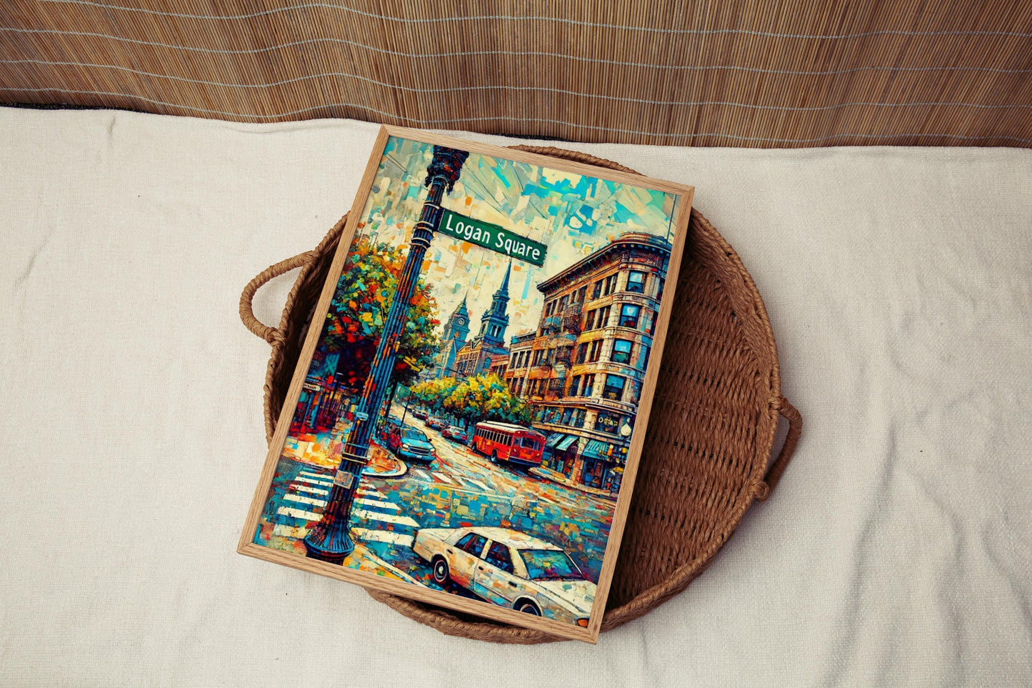 Logan Square Wall Art Chicago Print Travel Poster, American Art Decor, Housewarming Gift, Chicago Gift, Logan Square Travel Print