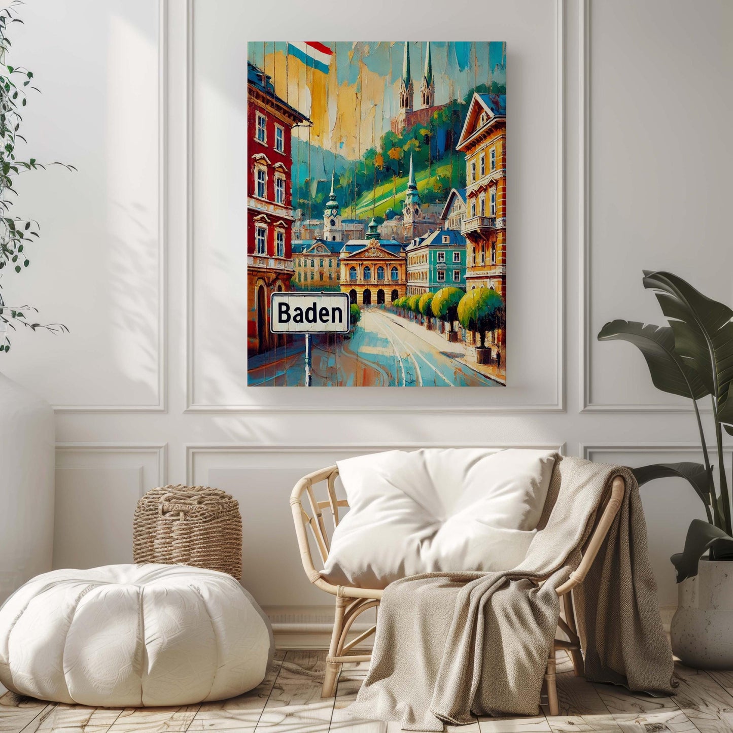 Baden Art Travel Print - Austria City Wall Art, European Travel Poster, Housewarming Gift, Baden Artwork Home Decor