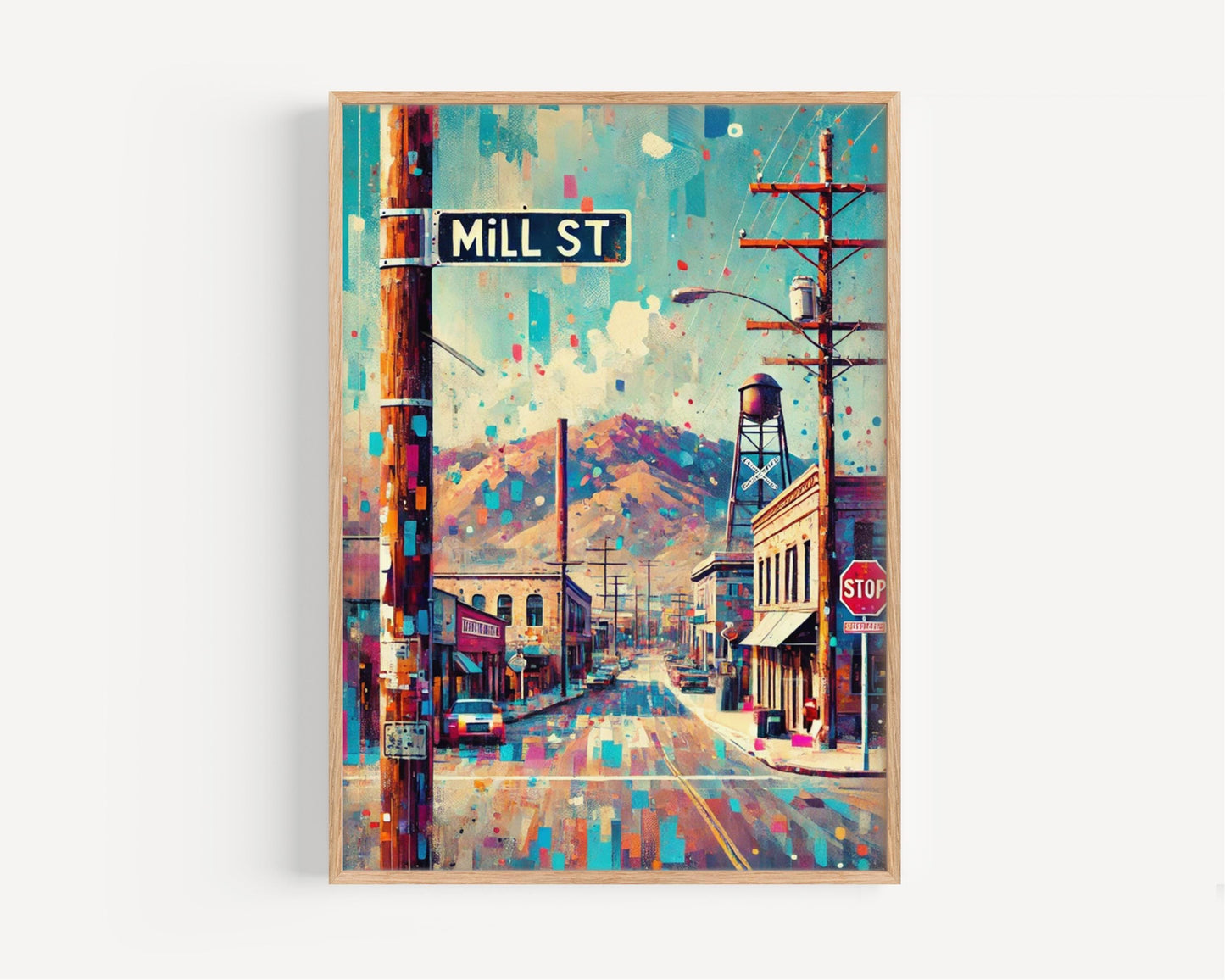 Mill St Wall Art, Mill Street Print, Reno Art, Reno Gift, Travel Print, Travel Poster, Housewarming Gift, Nevada Artwork