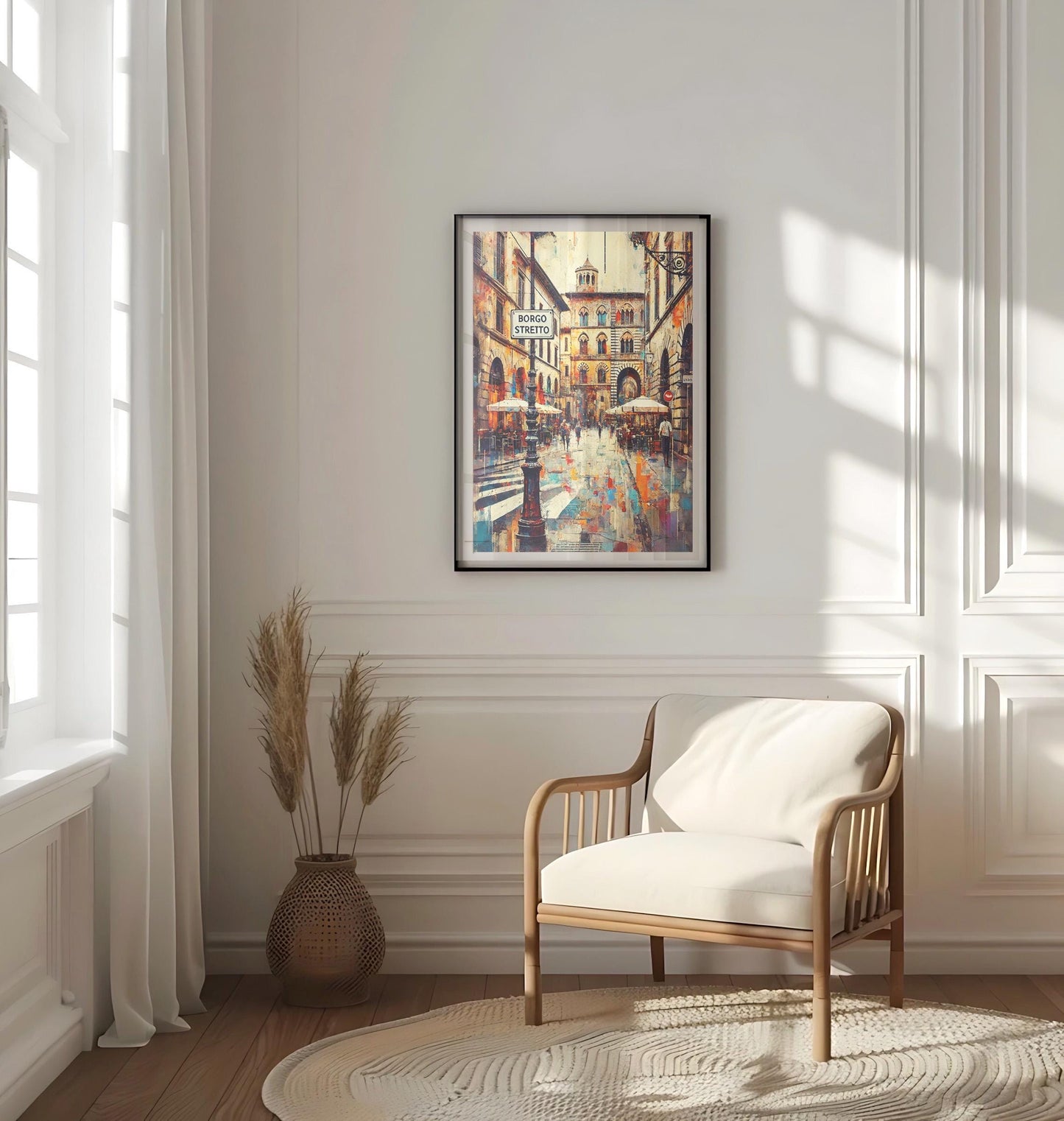 Borgo Stretto Wall Art Print - Pisa Italy Travel Poster, Italy Gift & Housewarming Decor, Italian Street Scene Artwork