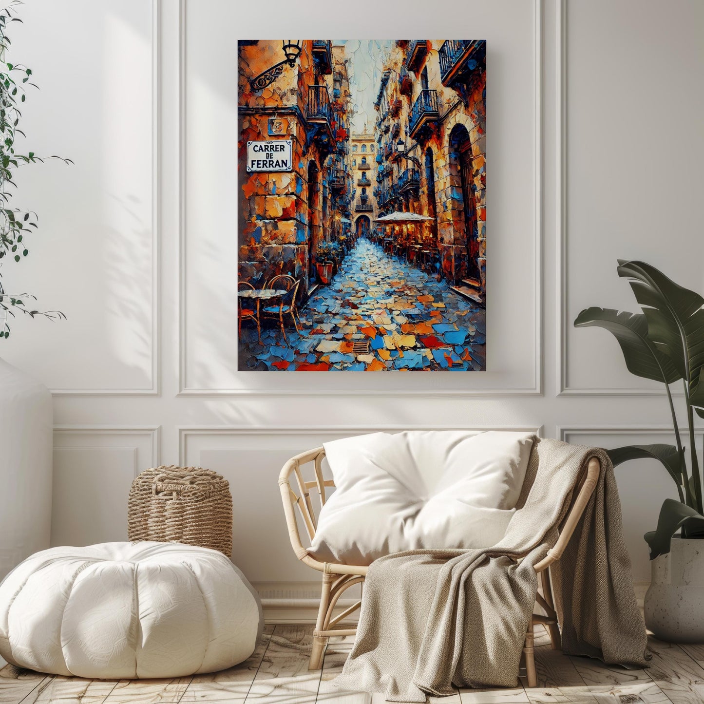 Carrer de Ferran Wall Art, Barcelona Print, Spain Street Sign Decor, Travel Poster, Catalan Cityscape, Gift for Travelers