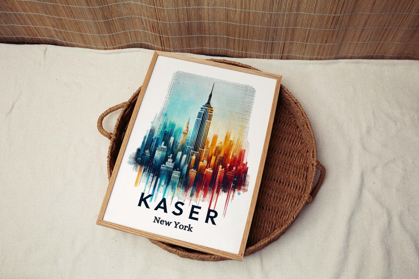 Kaser Print New York Wall Art, Travel Decor, Rockland County Gift, College Dorm Room, Housewarming & NYC Cityscape Poster