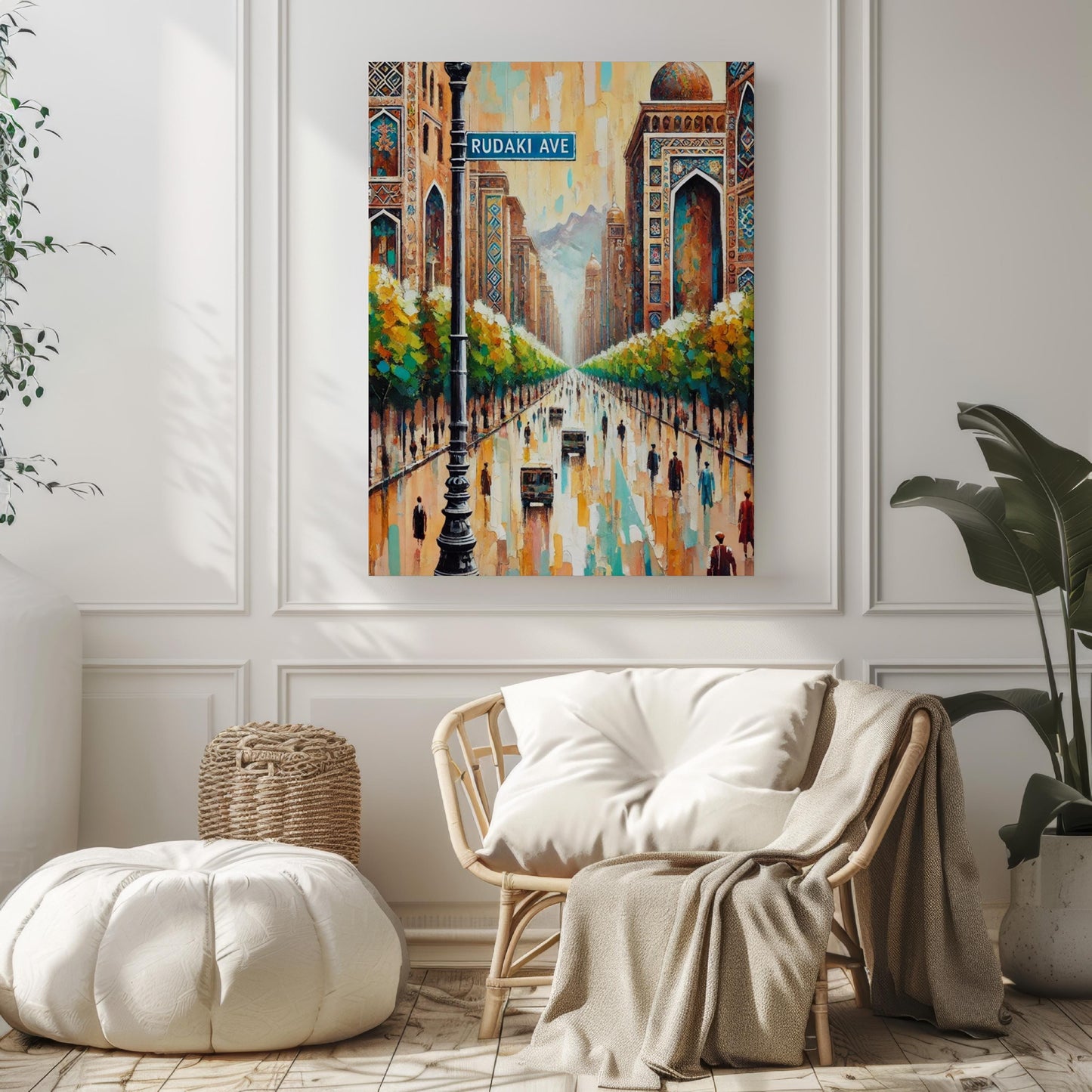 Rudaki Ave Wall Art, Dushanbe Street Sign Print, Tajikistan Travel Souvenir, Cityscape Poster, Urban Landscape Art, Museum-Grade Paper, Gift