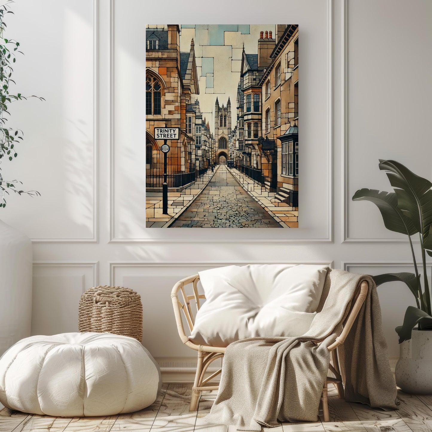 Wall Art Trinity Street Print Cambridge Travel Poster England Gift Housewarming Home Decor