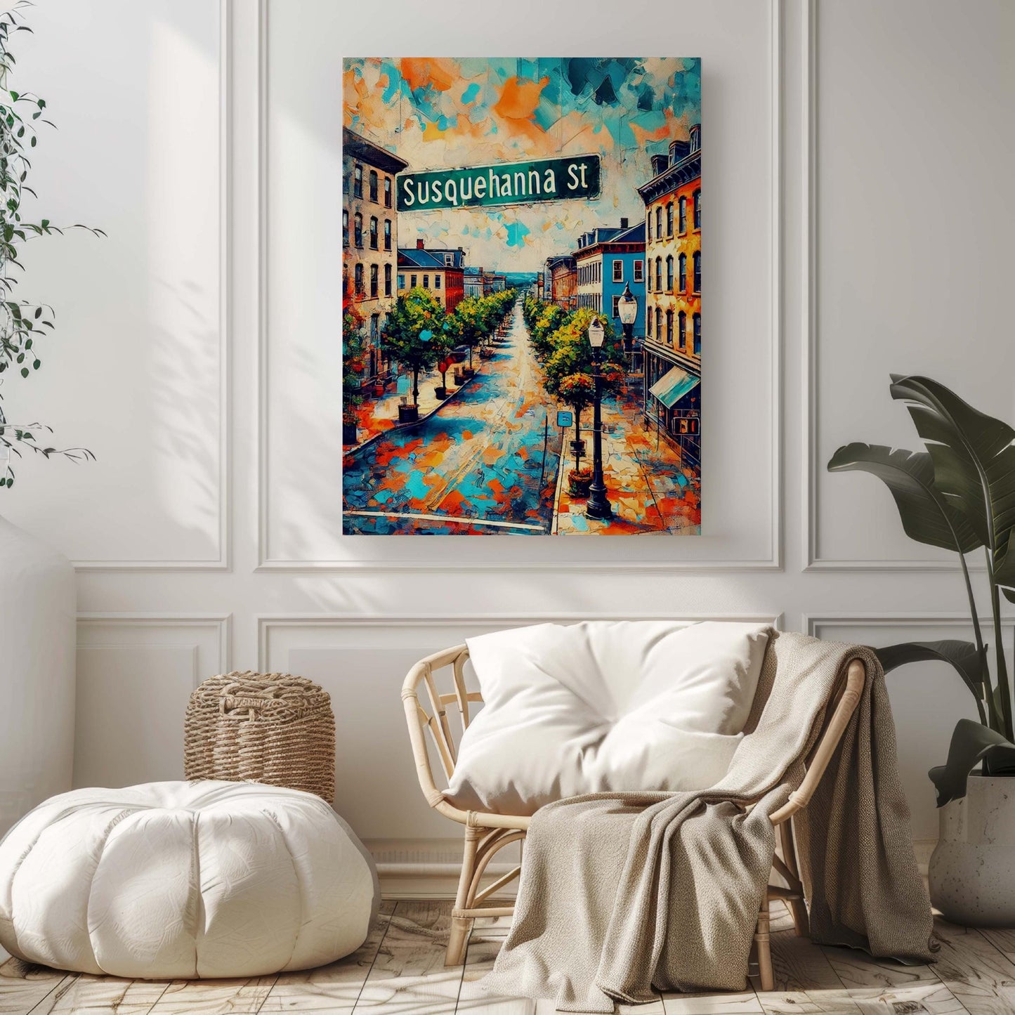 Susquehanna Street Wall Art - Harrisburg PA Travel Print, Susquehanna St Poster, Housewarming Gift, Local City Map Decor